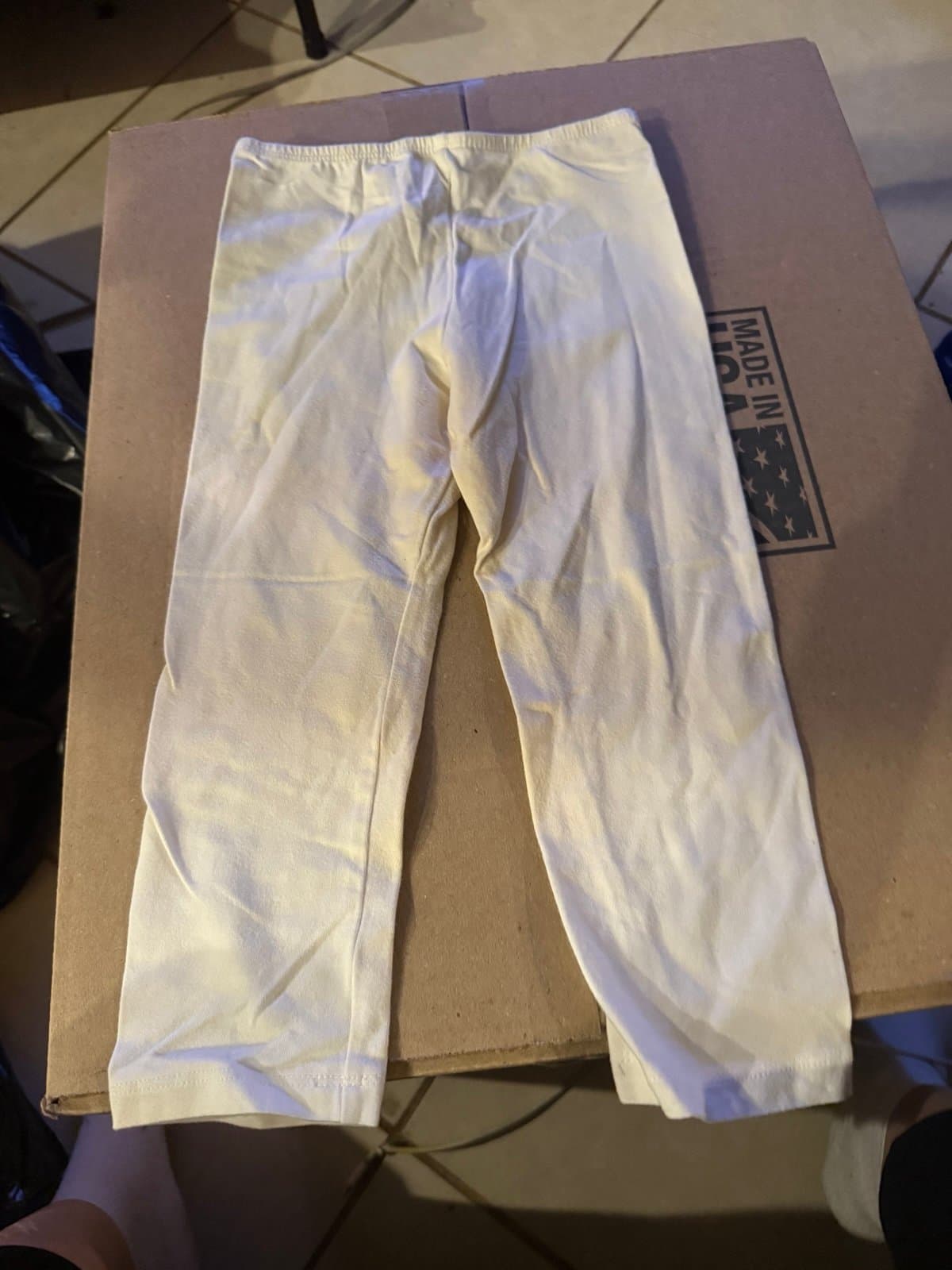 Amy Byer Leggings Size 5 Cream Cotton Spandex