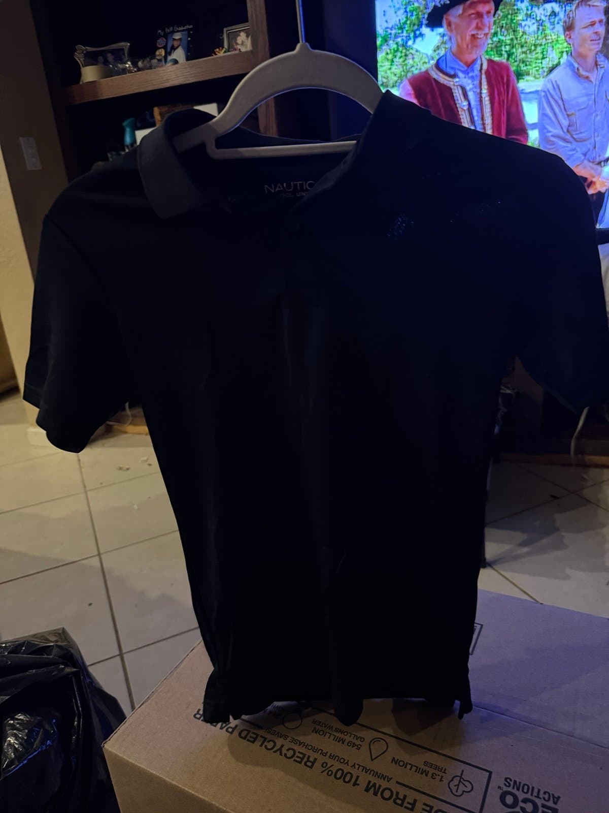 Nautica black polo shirt M (10/12) school uniform
