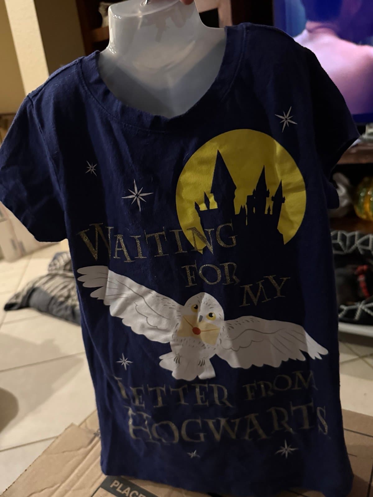 Harry Potter Hogwarts Hedwig Waiting for my letter T-shirt M (7/8)