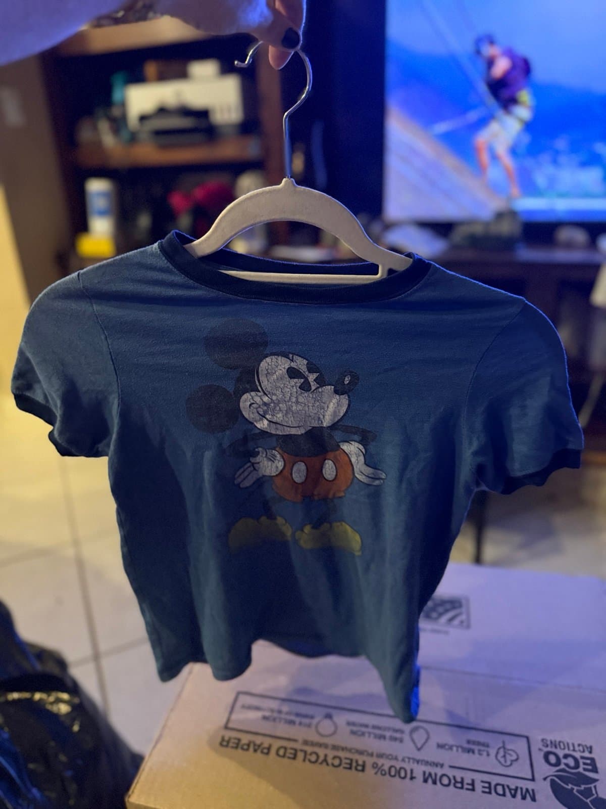 Disney Parks Hanes Mickey Mouse Ringer Tee Small