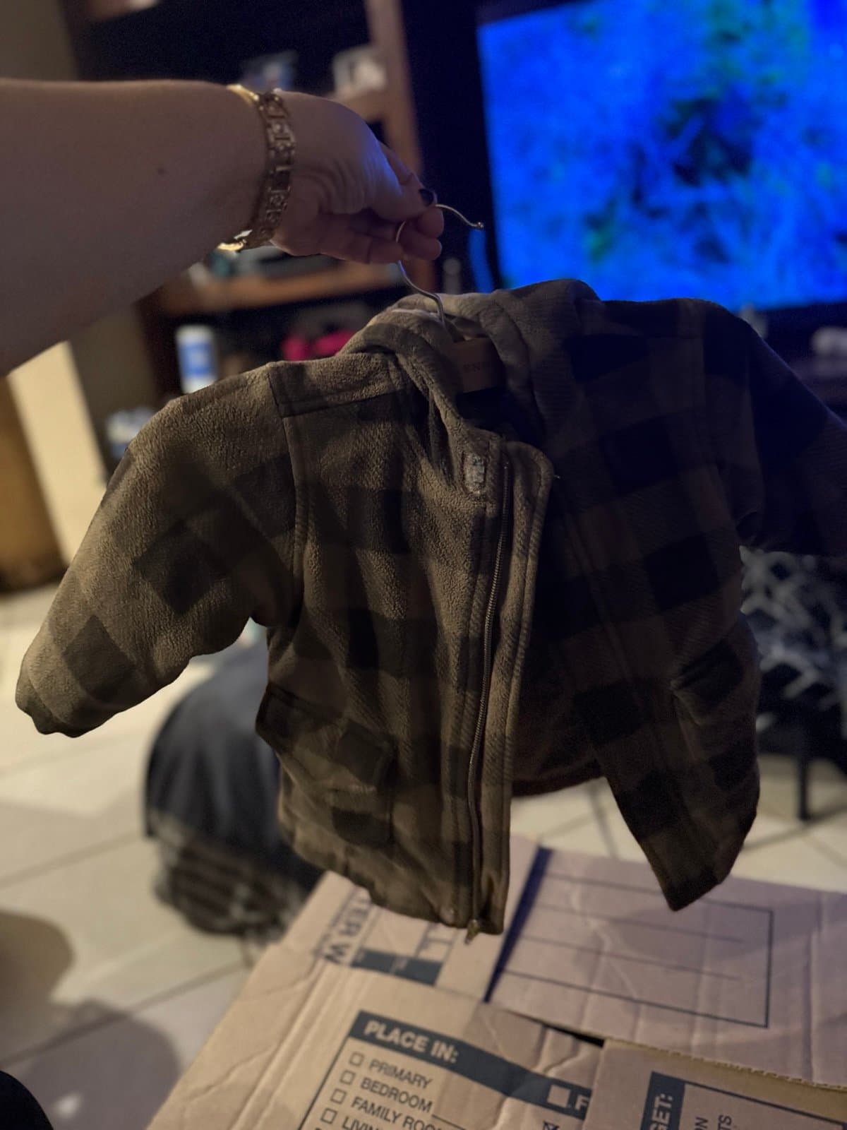 Old Navy Baby Plaid Fleece Hoodie 18-24 Months