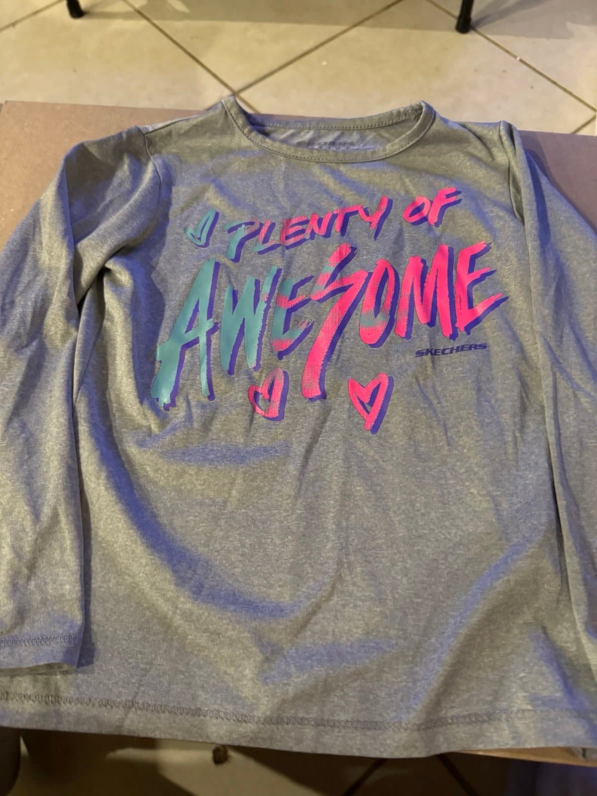 Skechers gray long sleeve shirt "Plenty of Awesome" 5T