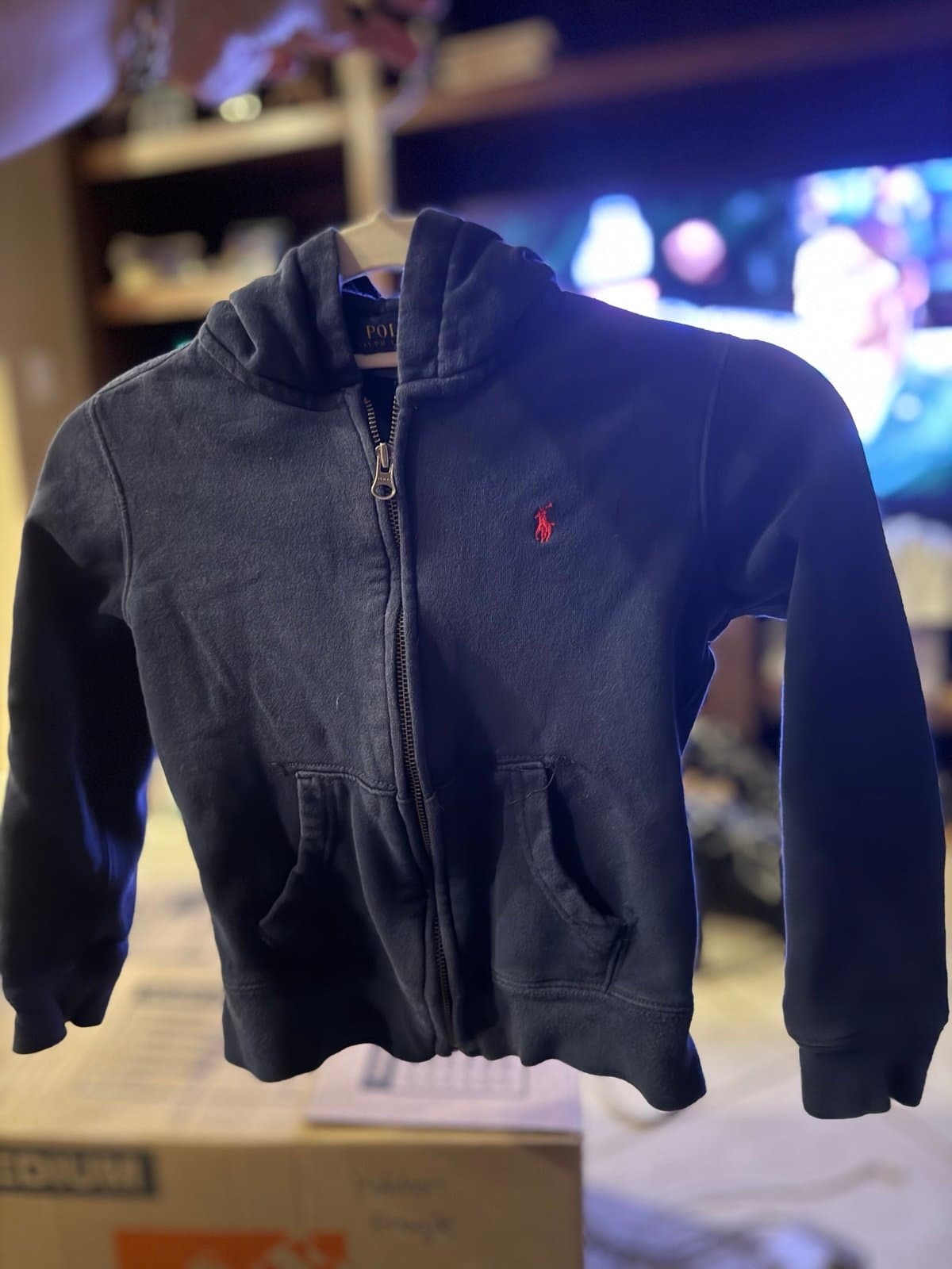 Polo Ralph Lauren Kids Navy Full Zip Hoodie Size 7