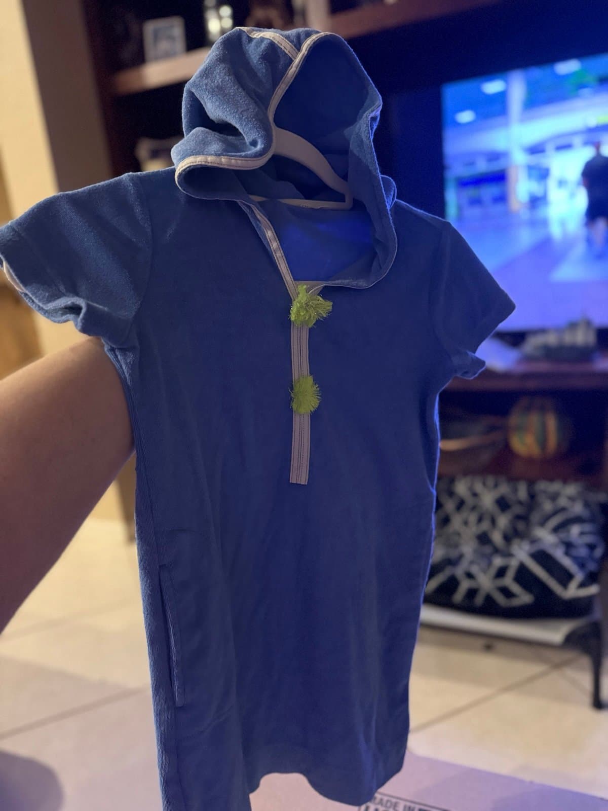 Crewcuts Blue Terry Hooded Romper Size 7