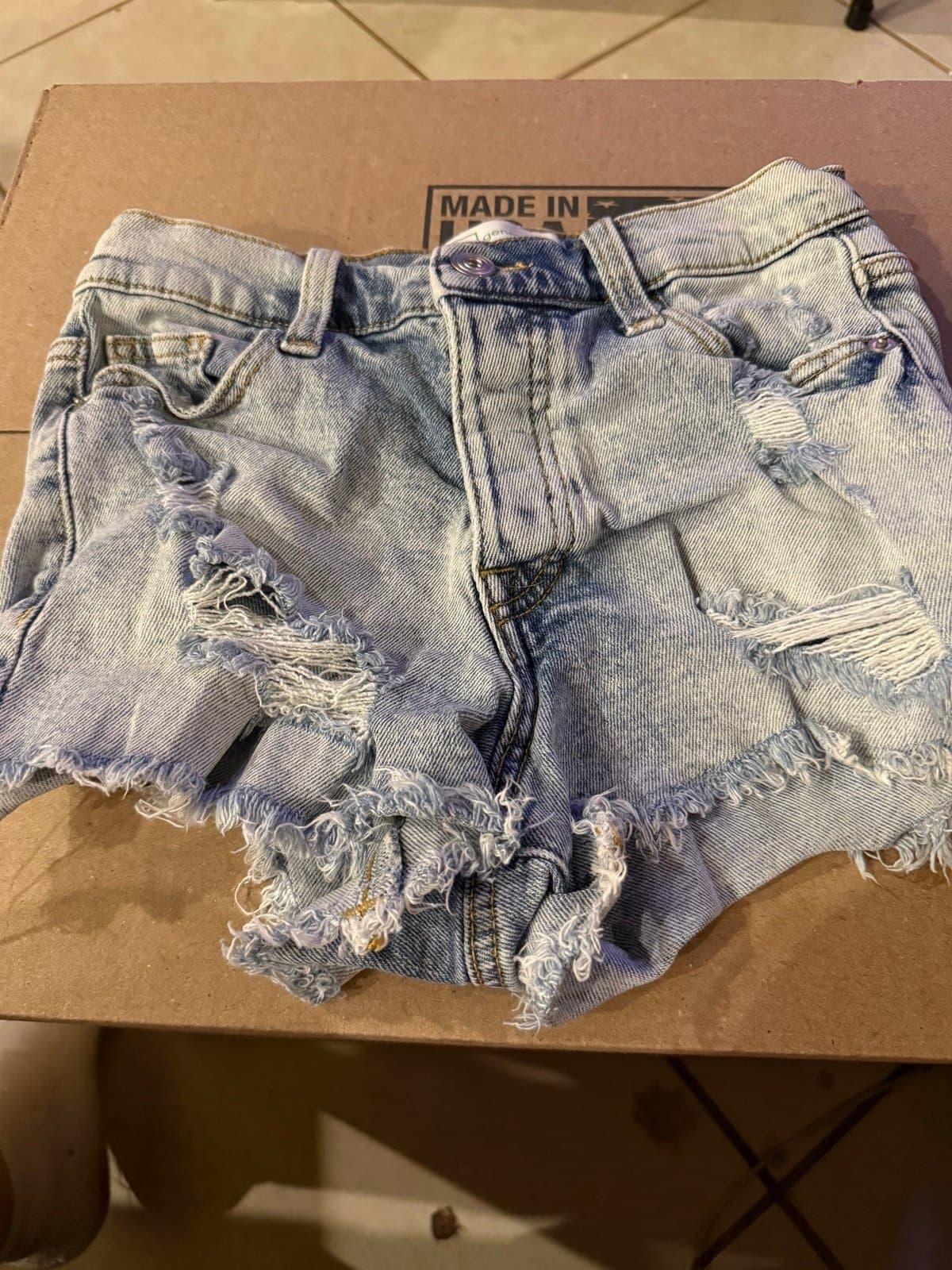 RE generation Celebrity Pink Beach Babe Distressed Denim Shorts
