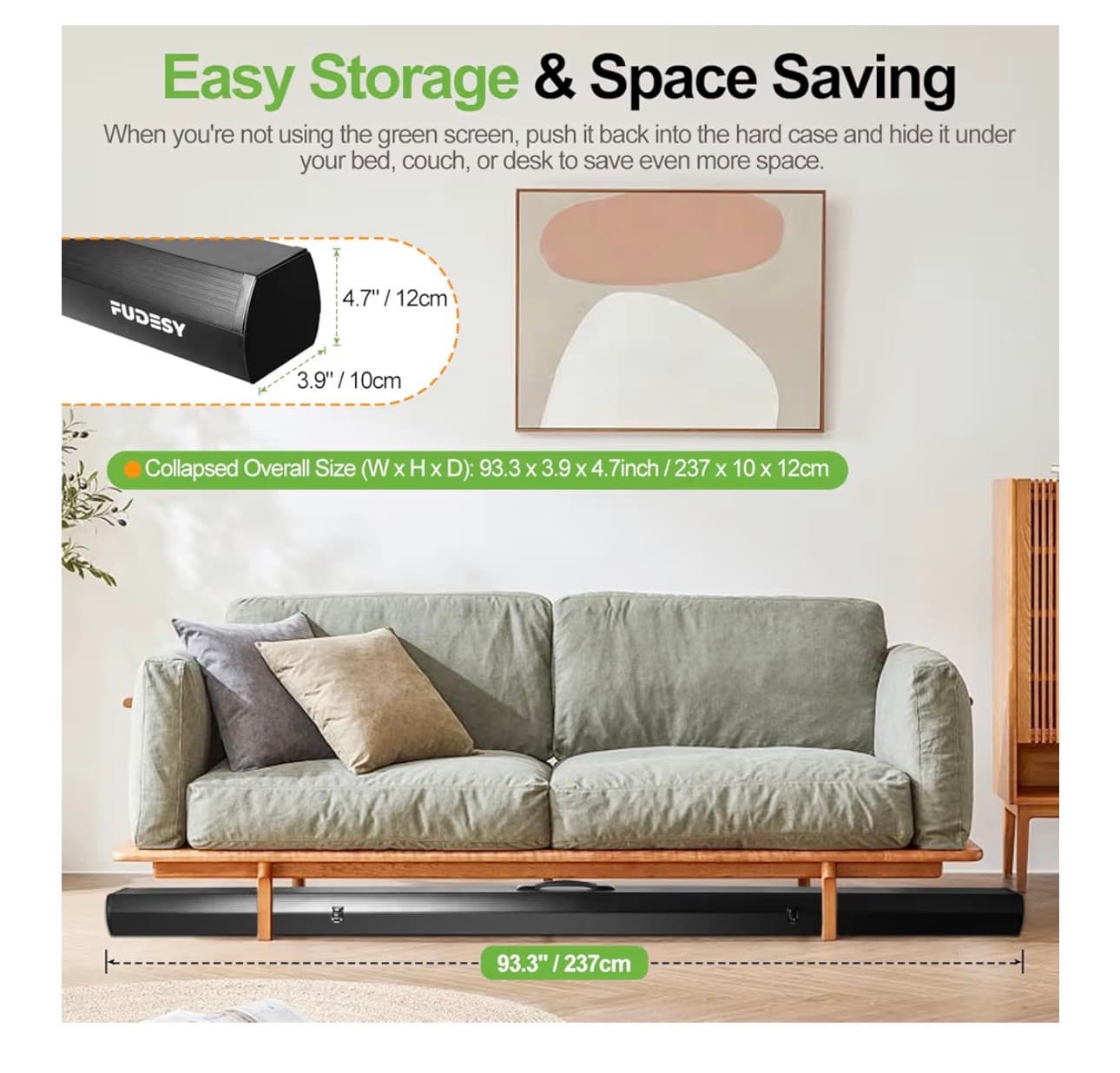 78.7” x 90” Large Collapsible Green Screen - Chroma Key Backdrop - Thumbnail 5
