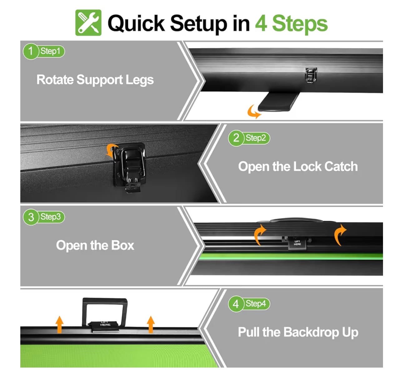 78.7” x 90” Large Collapsible Green Screen - Chroma Key Backdrop - Thumbnail 6