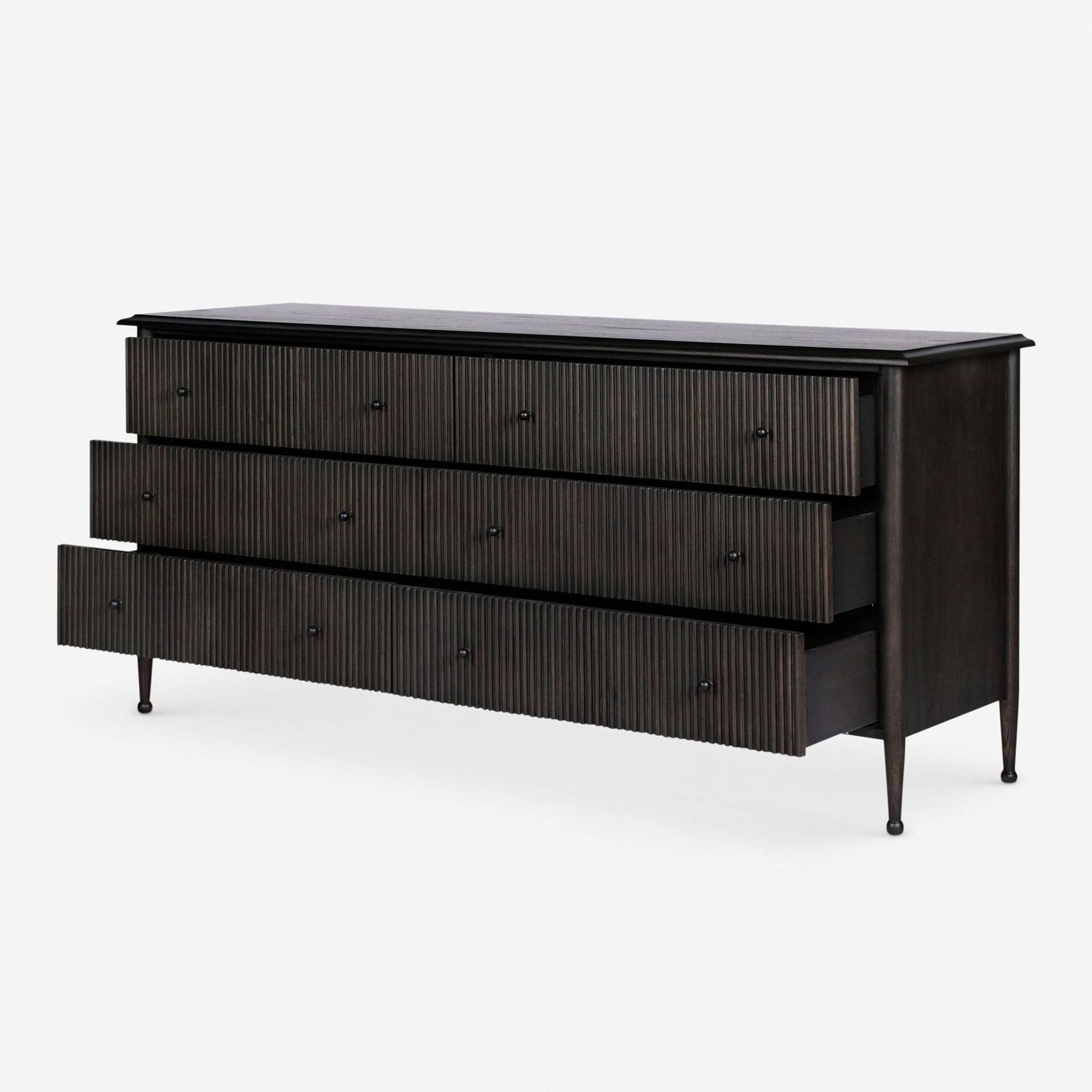 Lulu and Georgia Eloise Modern Smoked Black 6-Drawer Dresser - Thumbnail 2