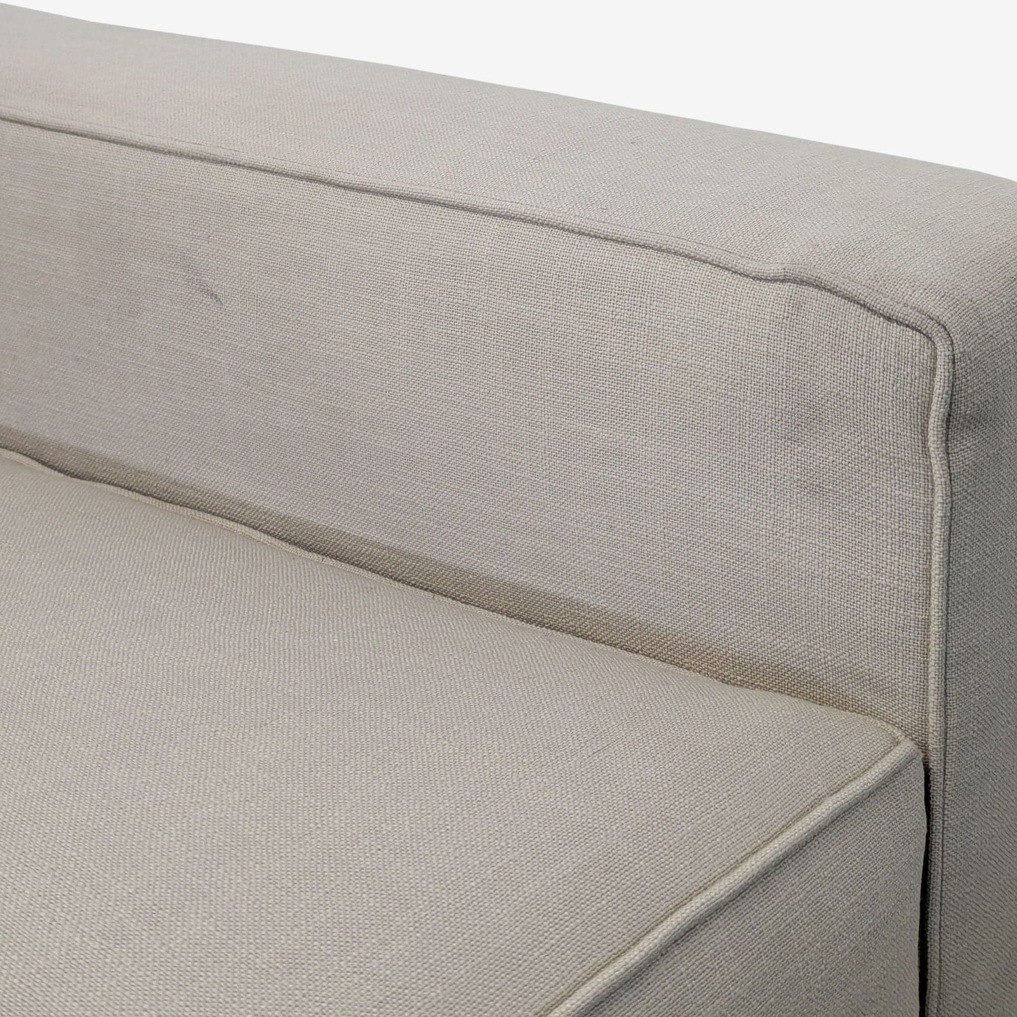 Modern Beige 3-Seat Sofa with Tufted Back and Square Arms - Thumbnail 3