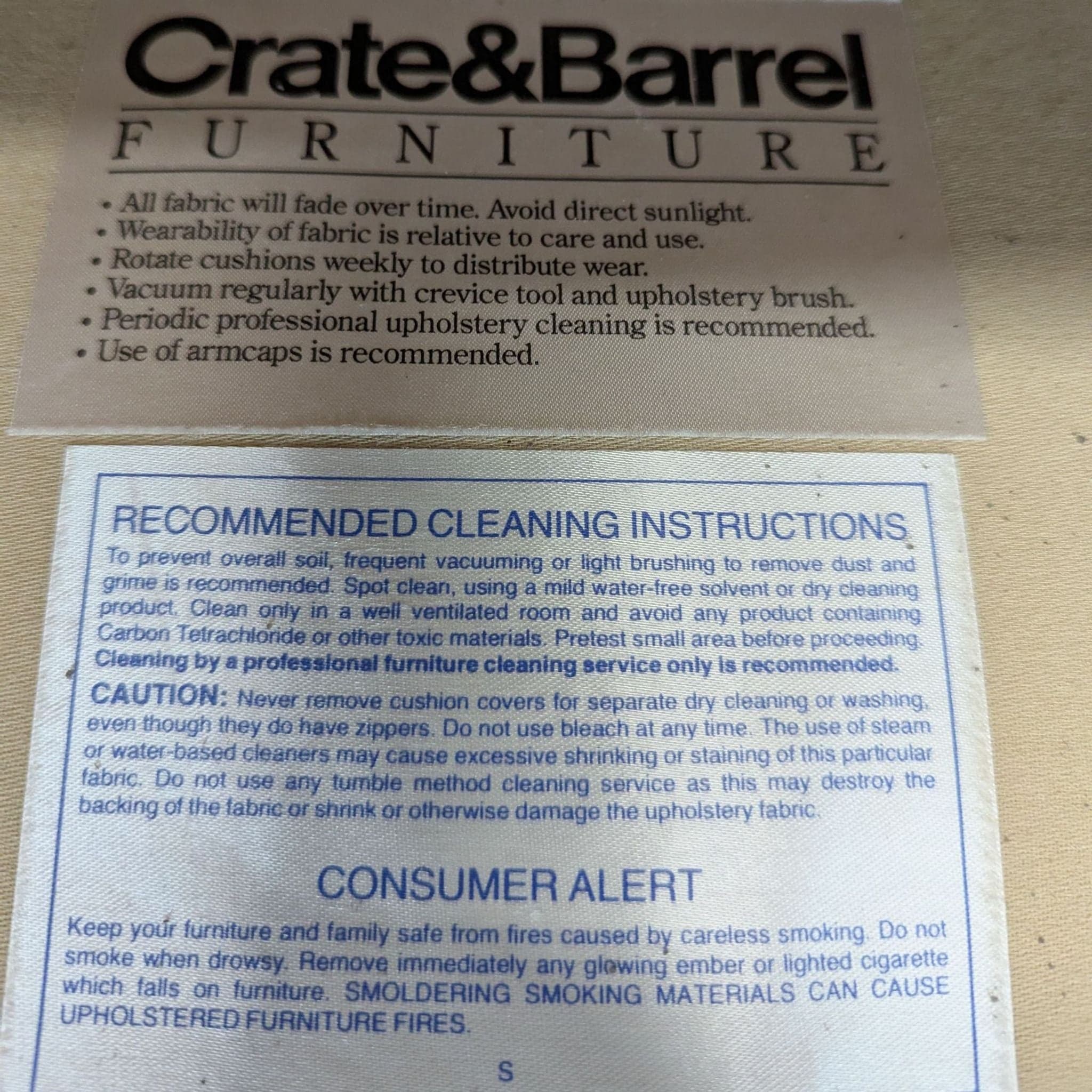 Crate & Barrel Beige Striped Lounge Chair - Thumbnail 5