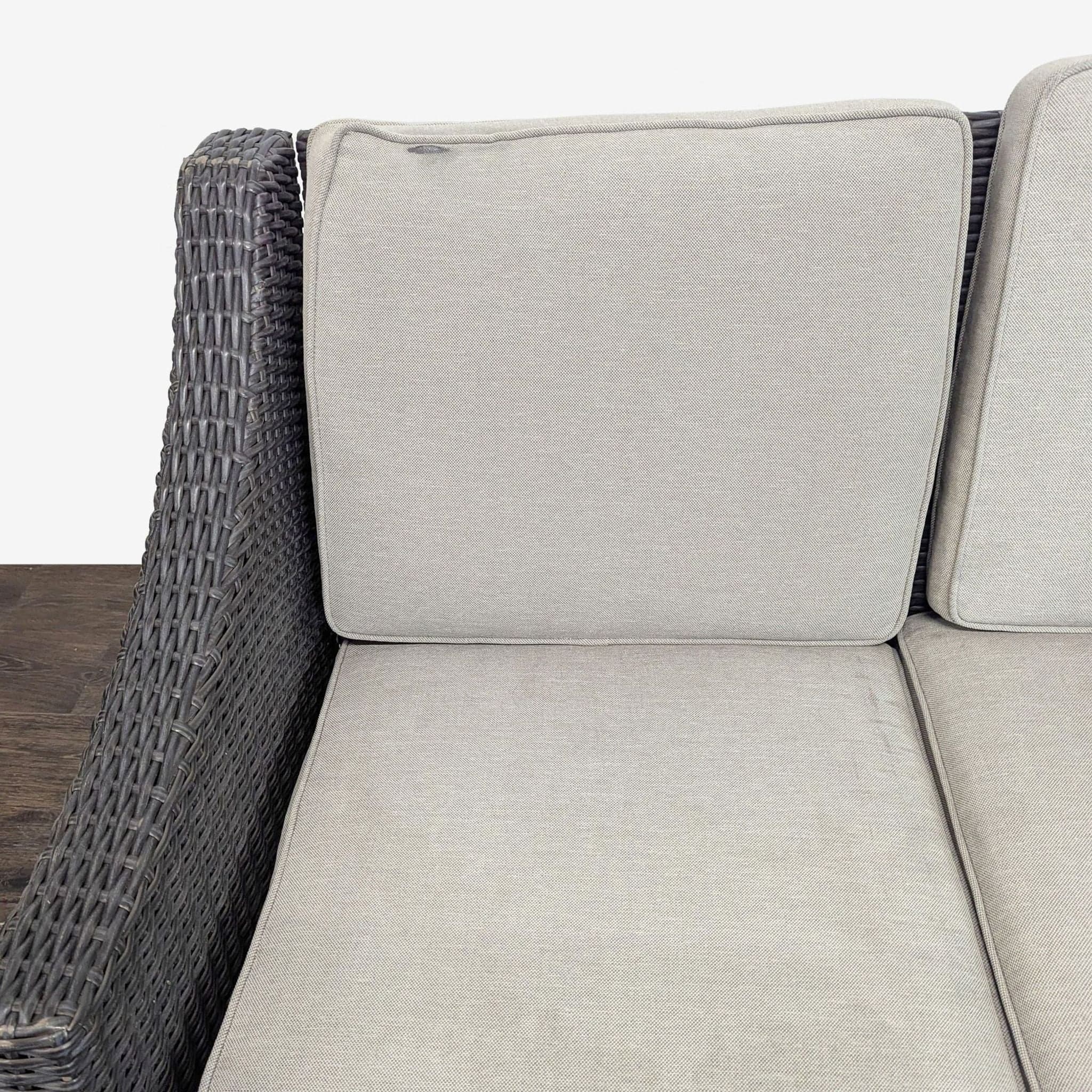 Threshold Outdoor All Weather Wicker 3-Seater Sofa with Cushions - Thumbnail 4
