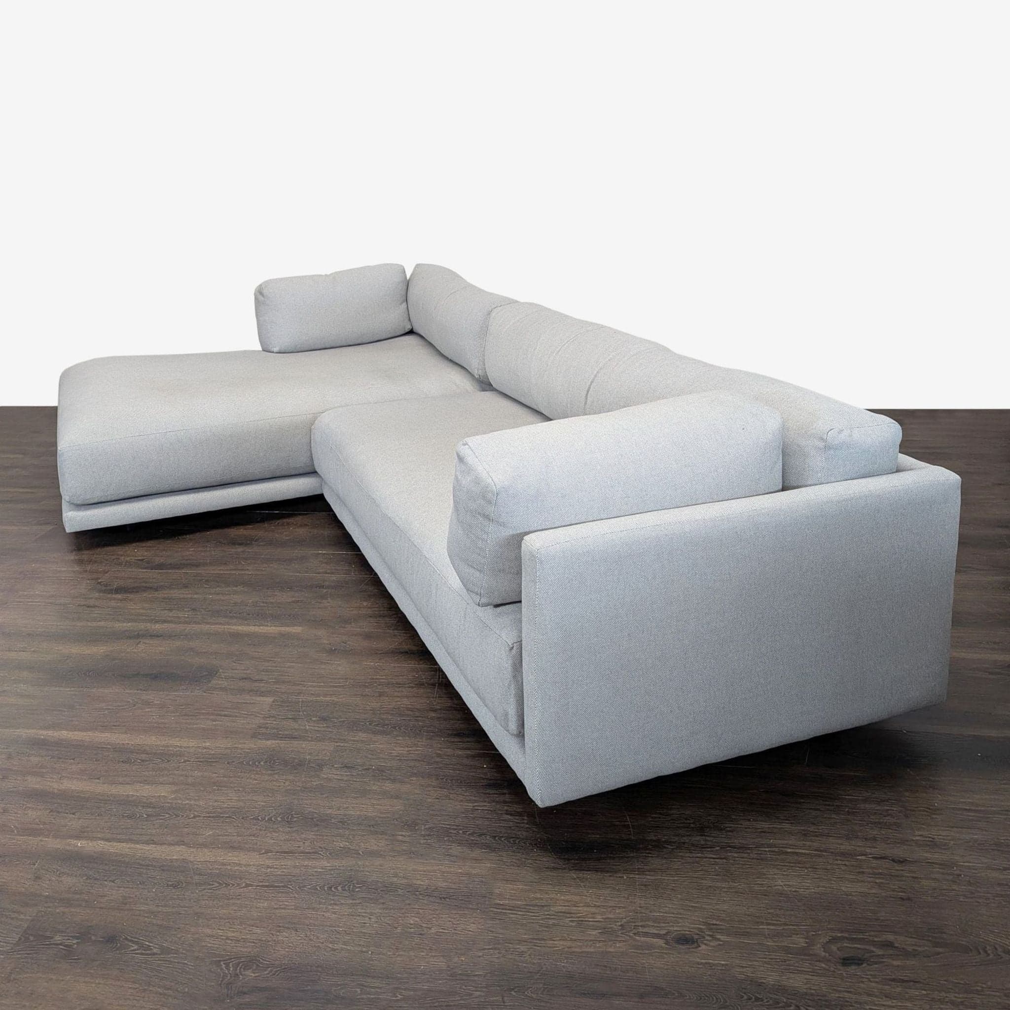 Blu Dot Sunday Modern Light Gray Sectional Sofa with Chaise - Thumbnail 13
