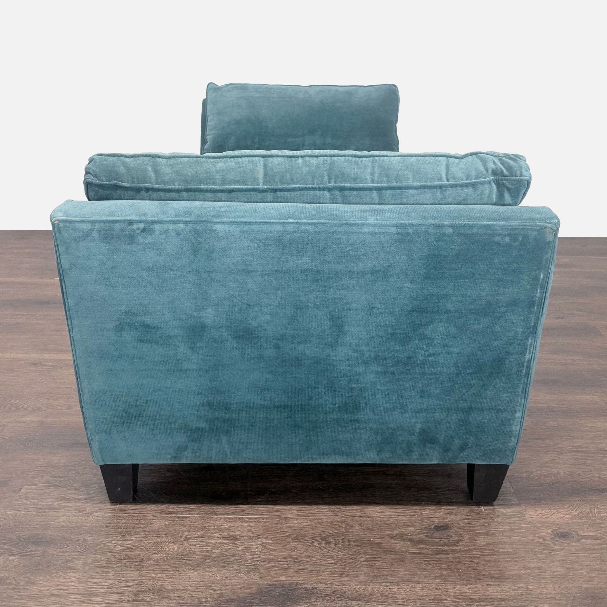 Living Spaces Blue Velvet Chaise Sofa with Modern Design - Thumbnail 4