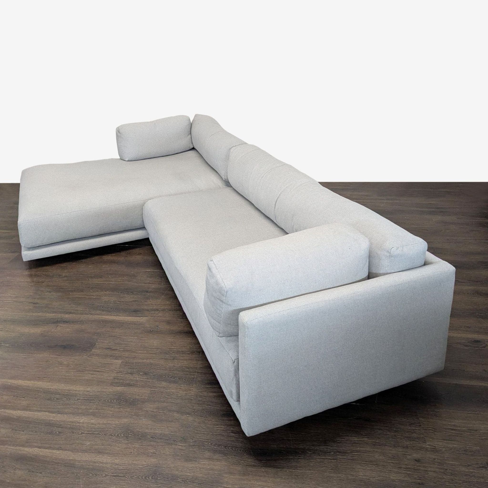 Blu Dot Sunday Modern Light Gray Sectional Sofa with Chaise - Thumbnail 5