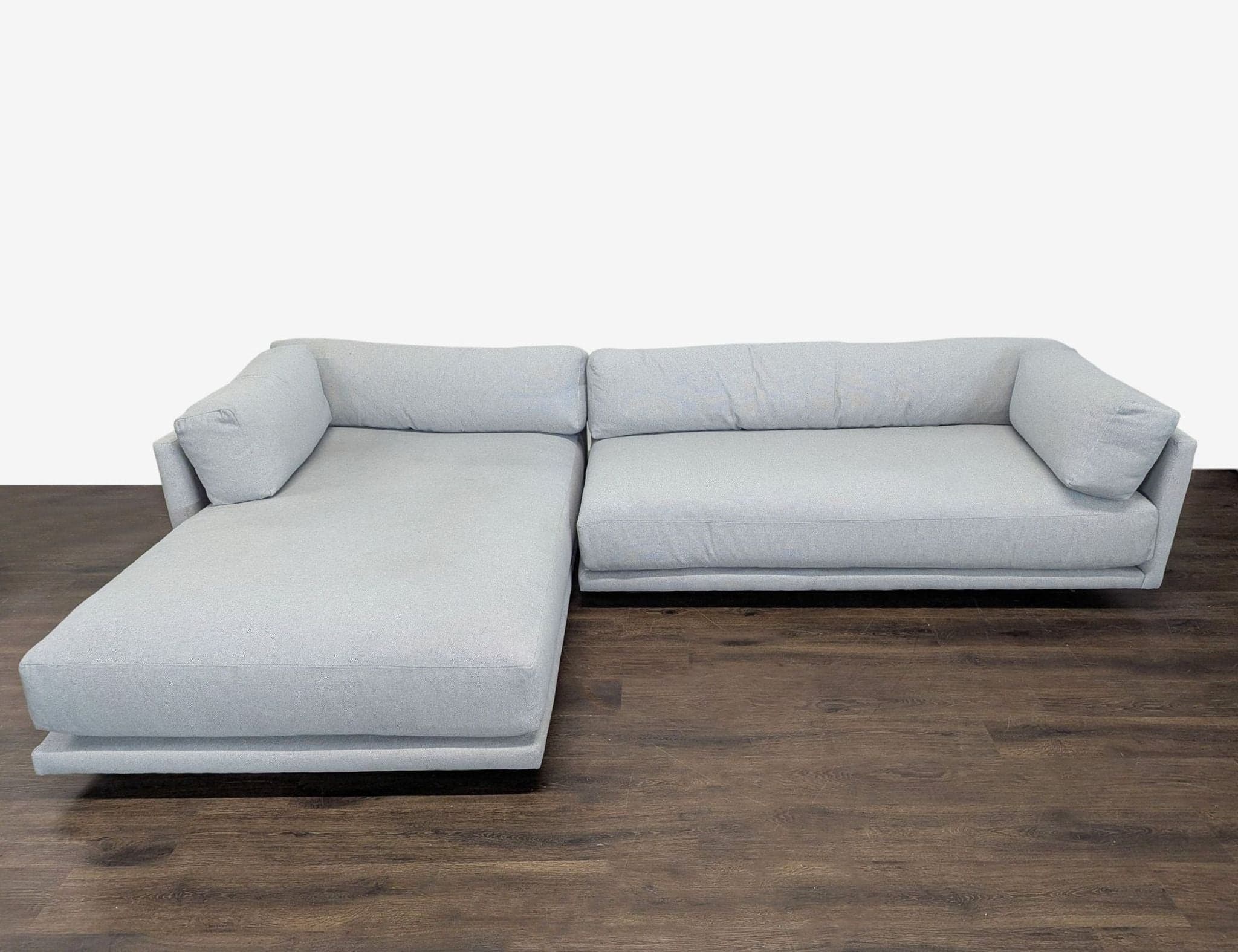 Blu Dot Sunday Modern Light Gray Sectional Sofa with Chaise - Thumbnail 12