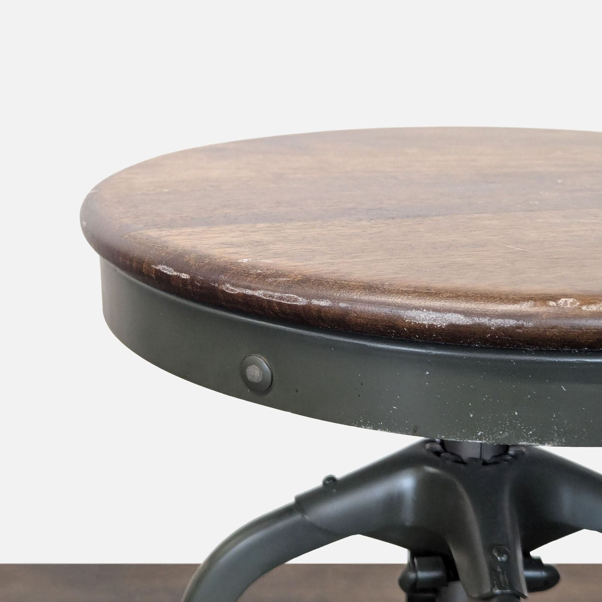 Taiga Furnishings Adjustable Height Bar Stool with Wood Seat - Thumbnail 3