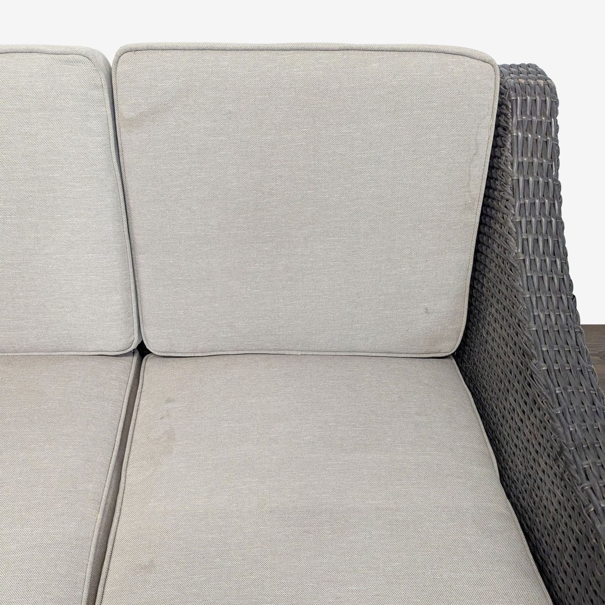 Threshold Outdoor All Weather Wicker 3-Seater Sofa with Cushions - Thumbnail 3