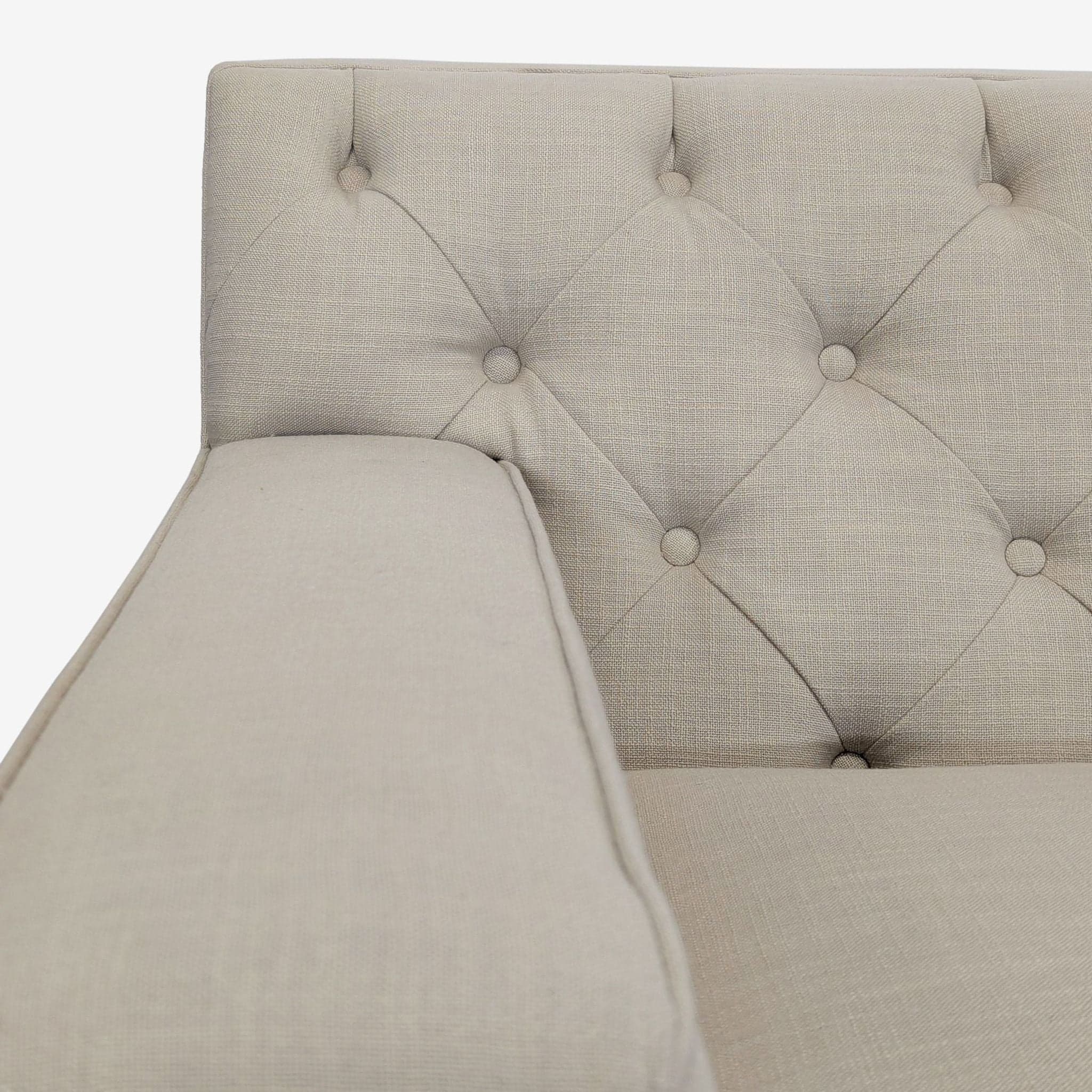 Modern Beige 3-Seat Sofa with Tufted Back and Square Arms - Thumbnail 5