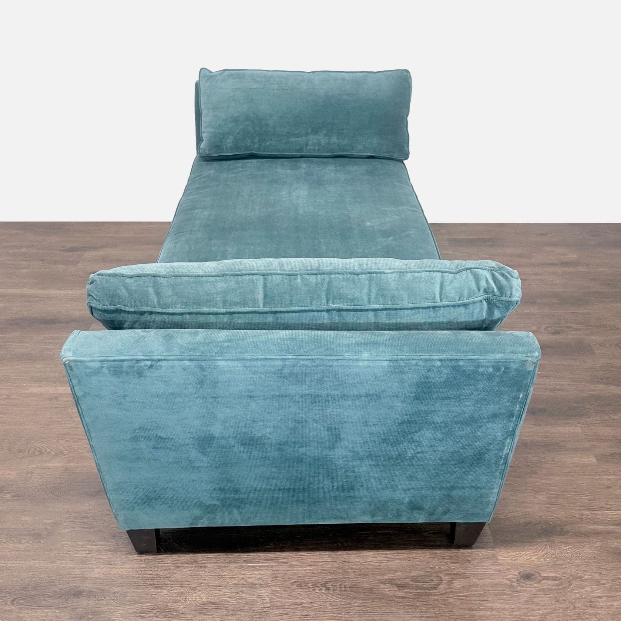 Living Spaces Blue Velvet Chaise Sofa with Modern Design - Thumbnail 3