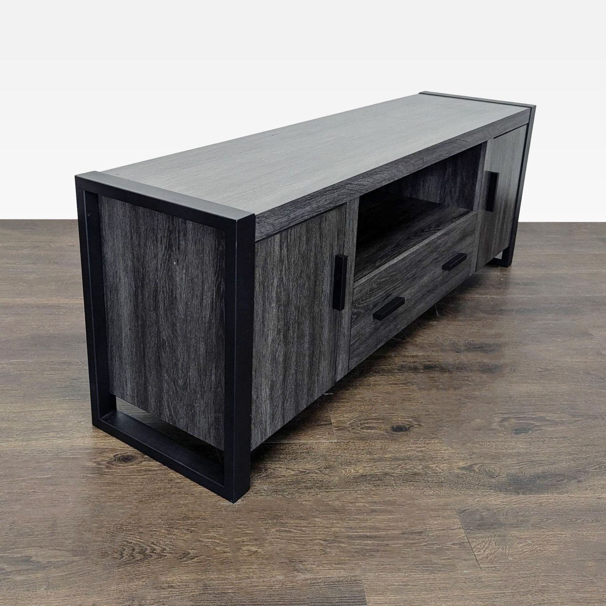Walker Edison Industrial Modern Wood TV Stand - Thumbnail 4
