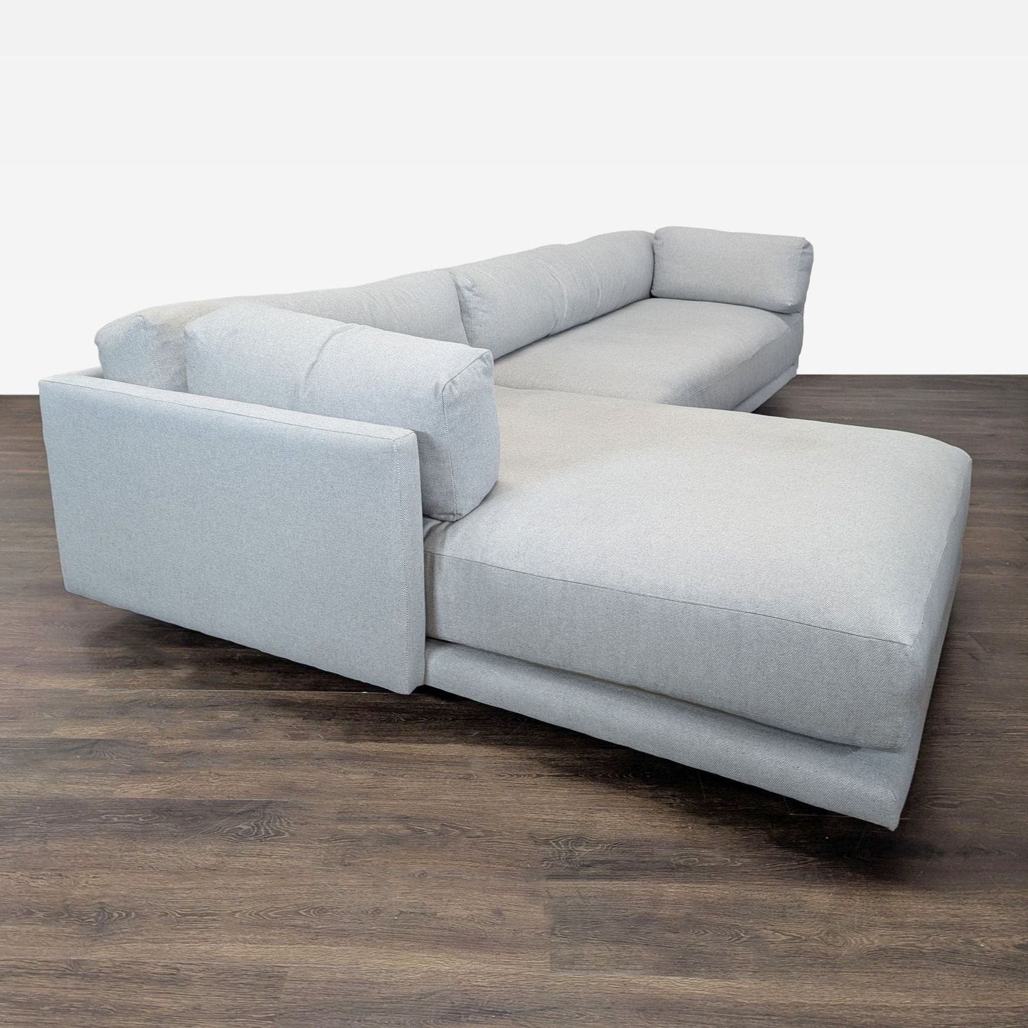 Blu Dot Sunday Modern Light Gray Sectional Sofa with Chaise - Thumbnail 2