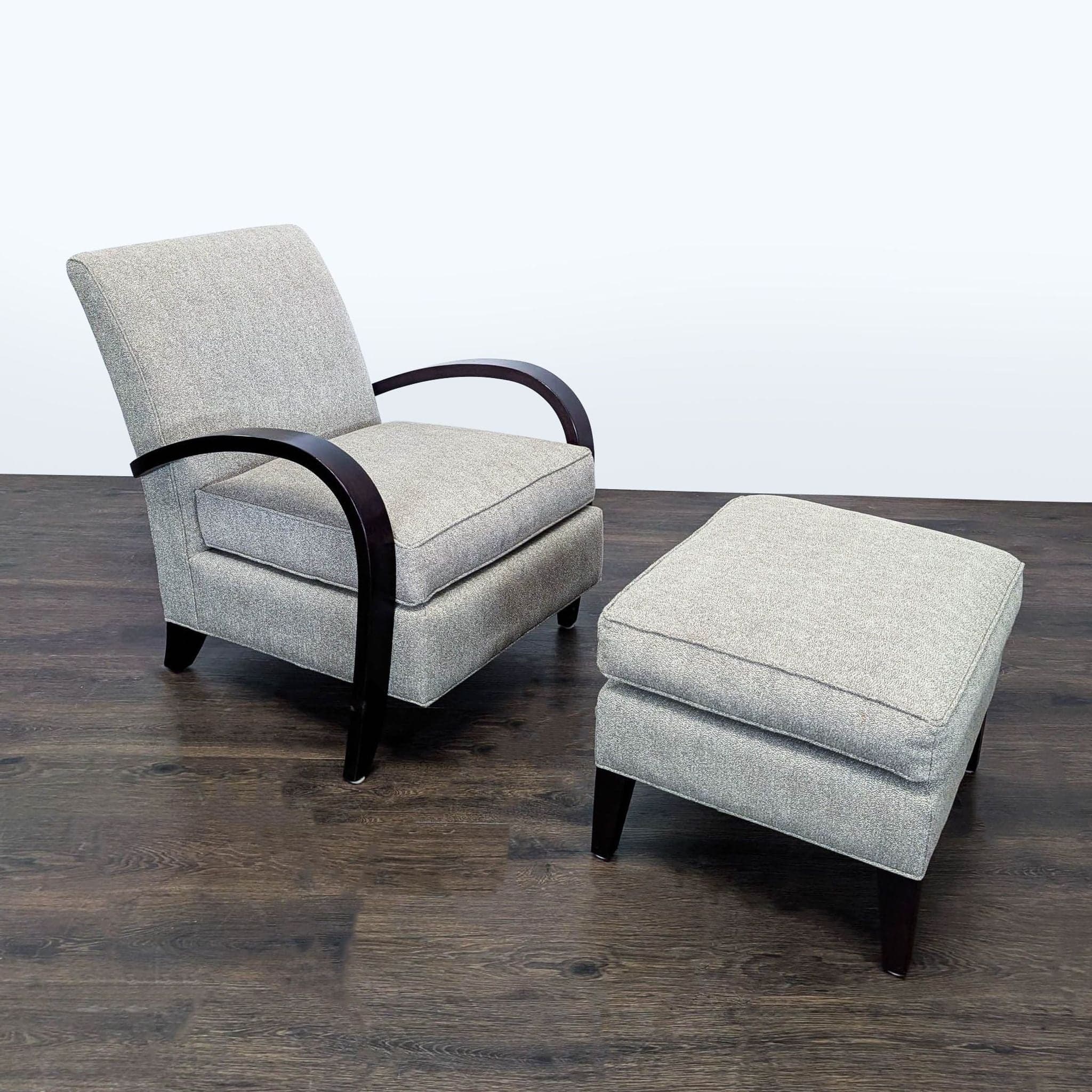 Room & Board Sloan Modern Lounge Chair with Curved Wood Arms - Thumbnail 11