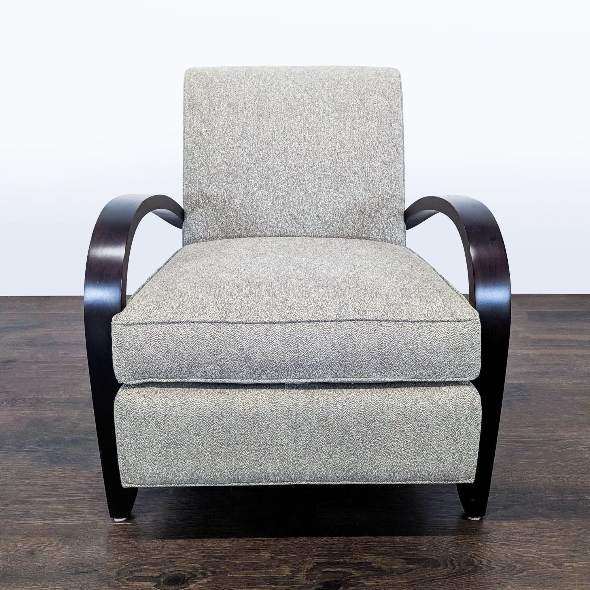Room & Board Sloan Modern Lounge Chair with Curved Wood Arms - Thumbnail 2