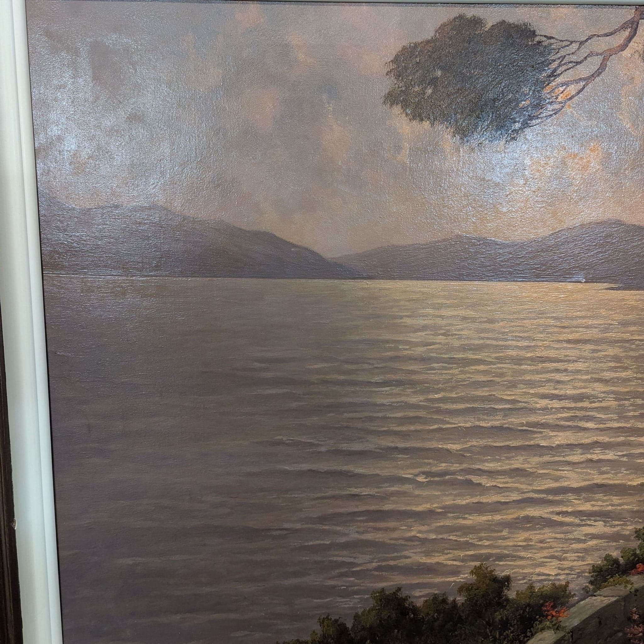 Vintage Mediterranean Coastal Sunset Oil Painting Signed J. Andre - Thumbnail 11