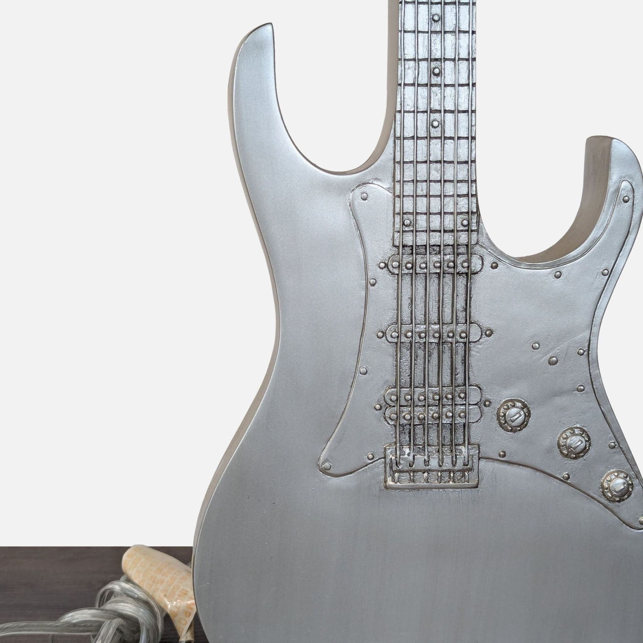 Pottery Barn Kids Electric Guitar Table Lamp with Grey Shade - Thumbnail 6