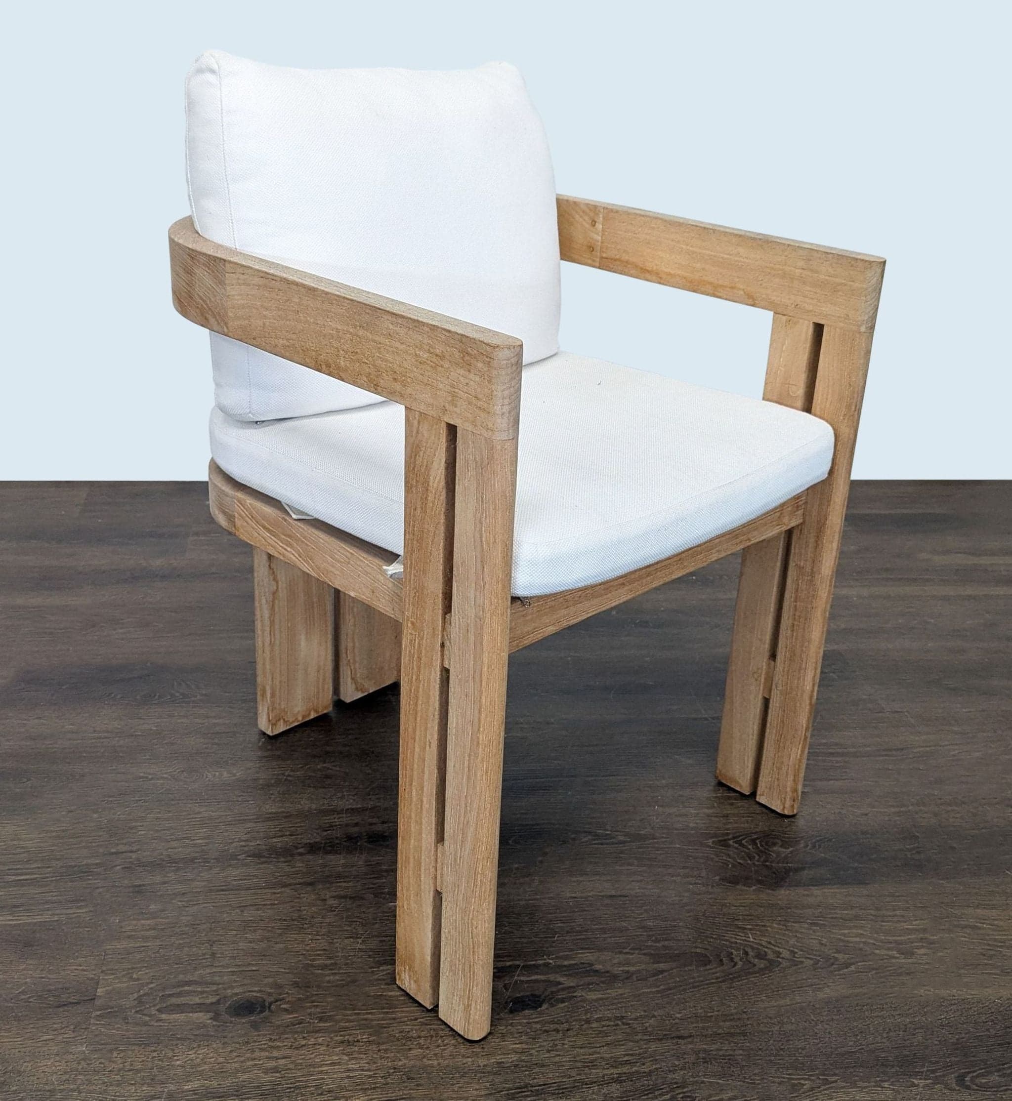 Restoration Hardware Matira Teak Armchair with White Cushions - Thumbnail 2