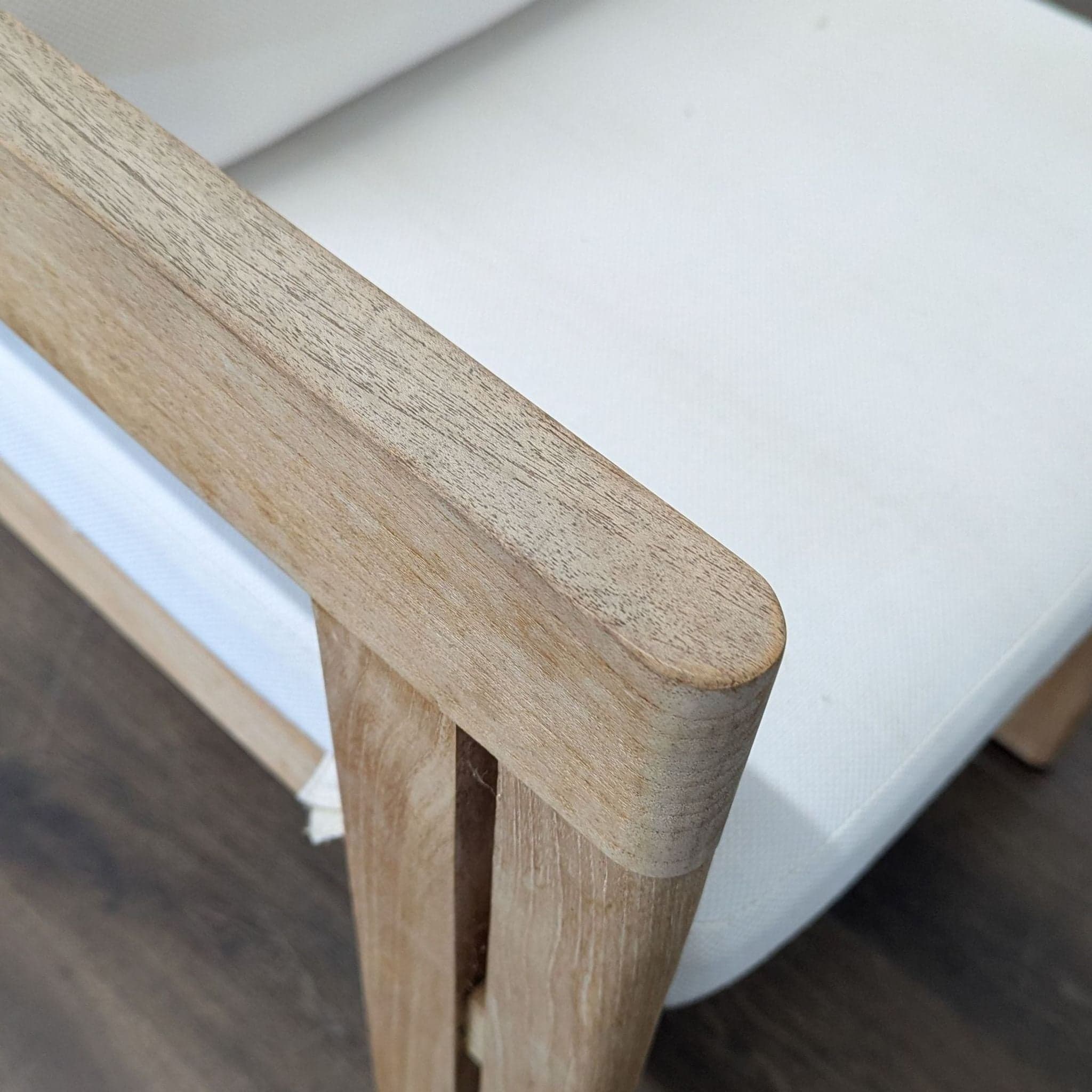 Restoration Hardware Matira Teak Armchair with White Cushions - Thumbnail 8