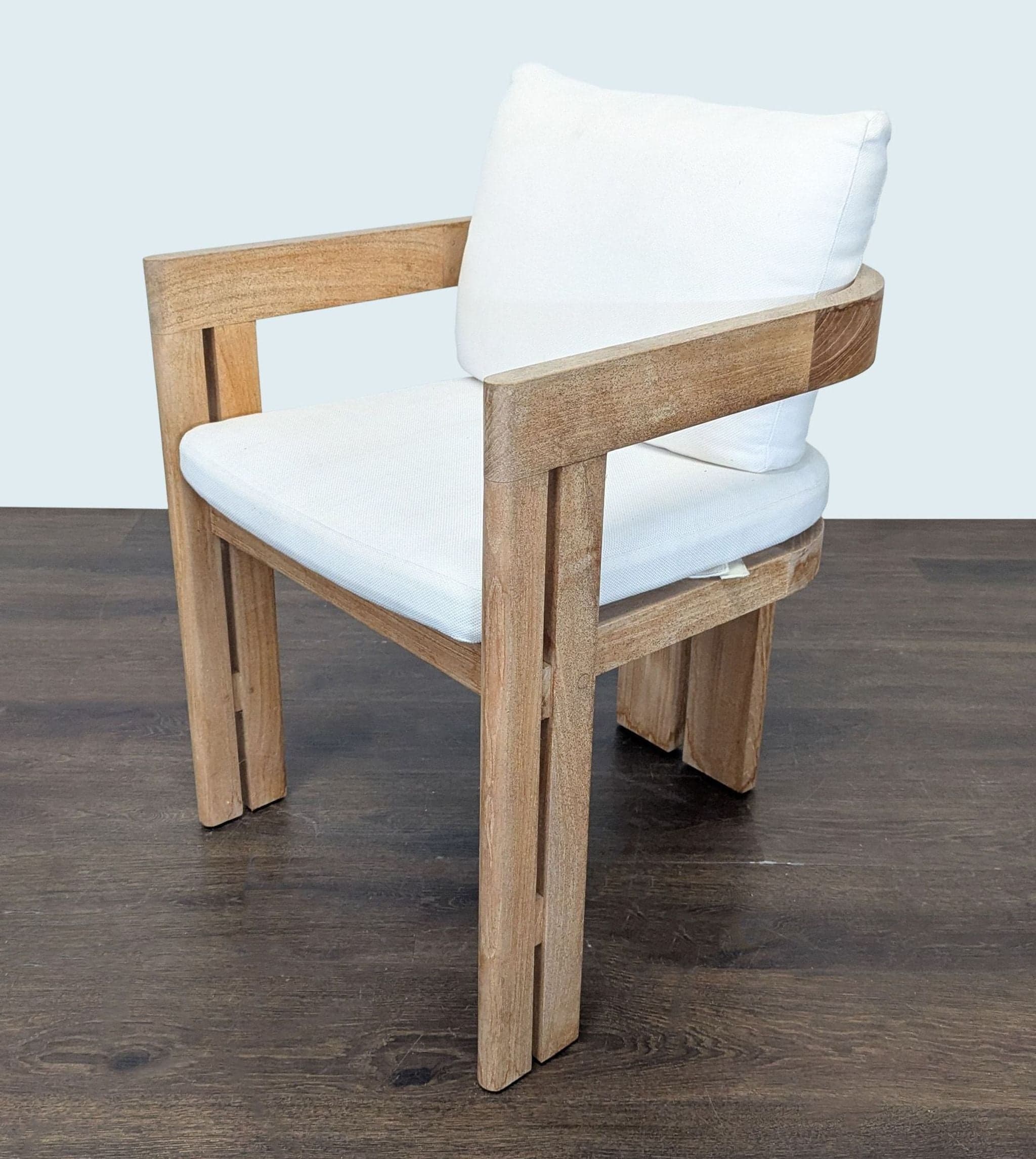 Restoration Hardware Matira Teak Armchair with White Cushions - Thumbnail 6