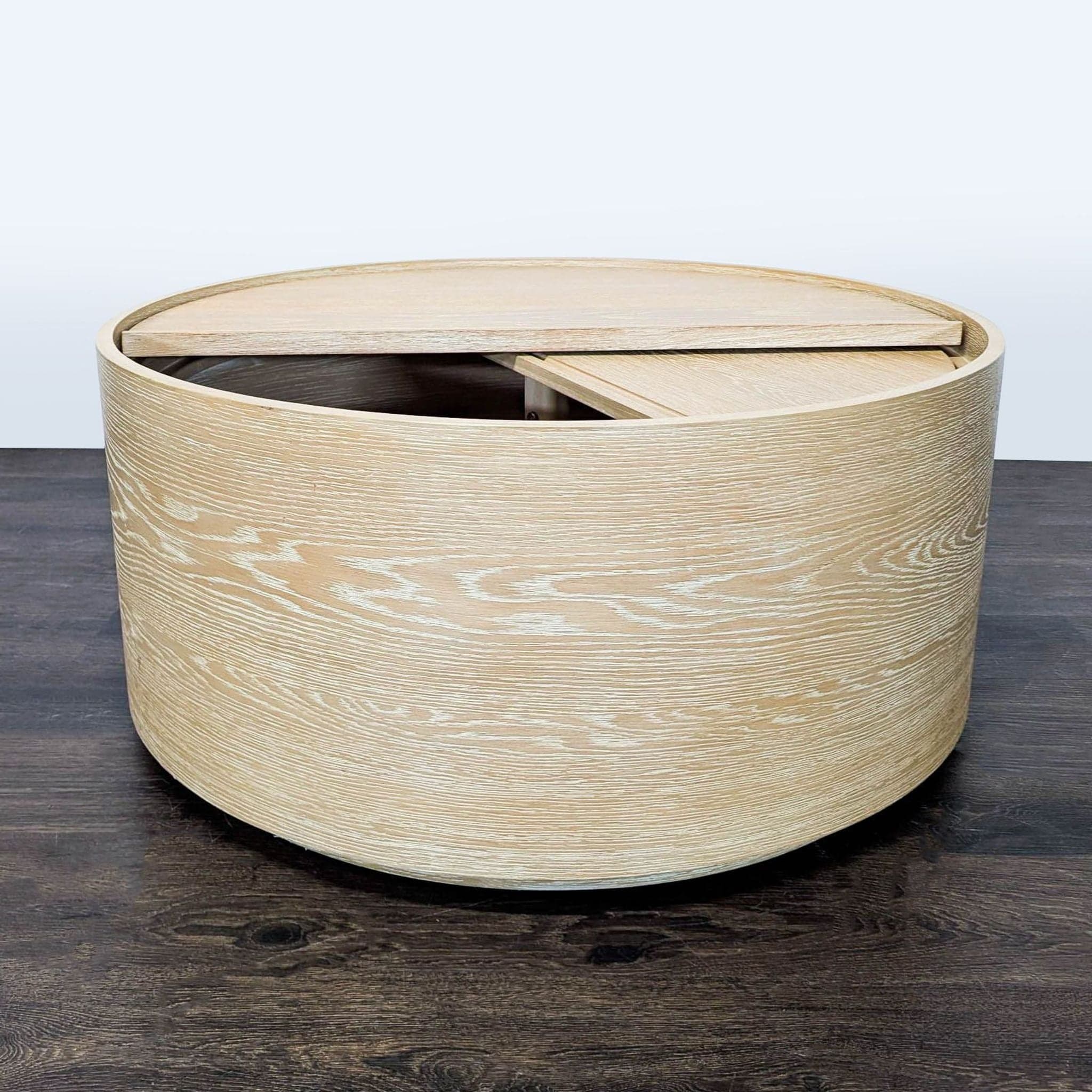 West Elm Volume Round Storage Drum Coffee Table - Thumbnail 2