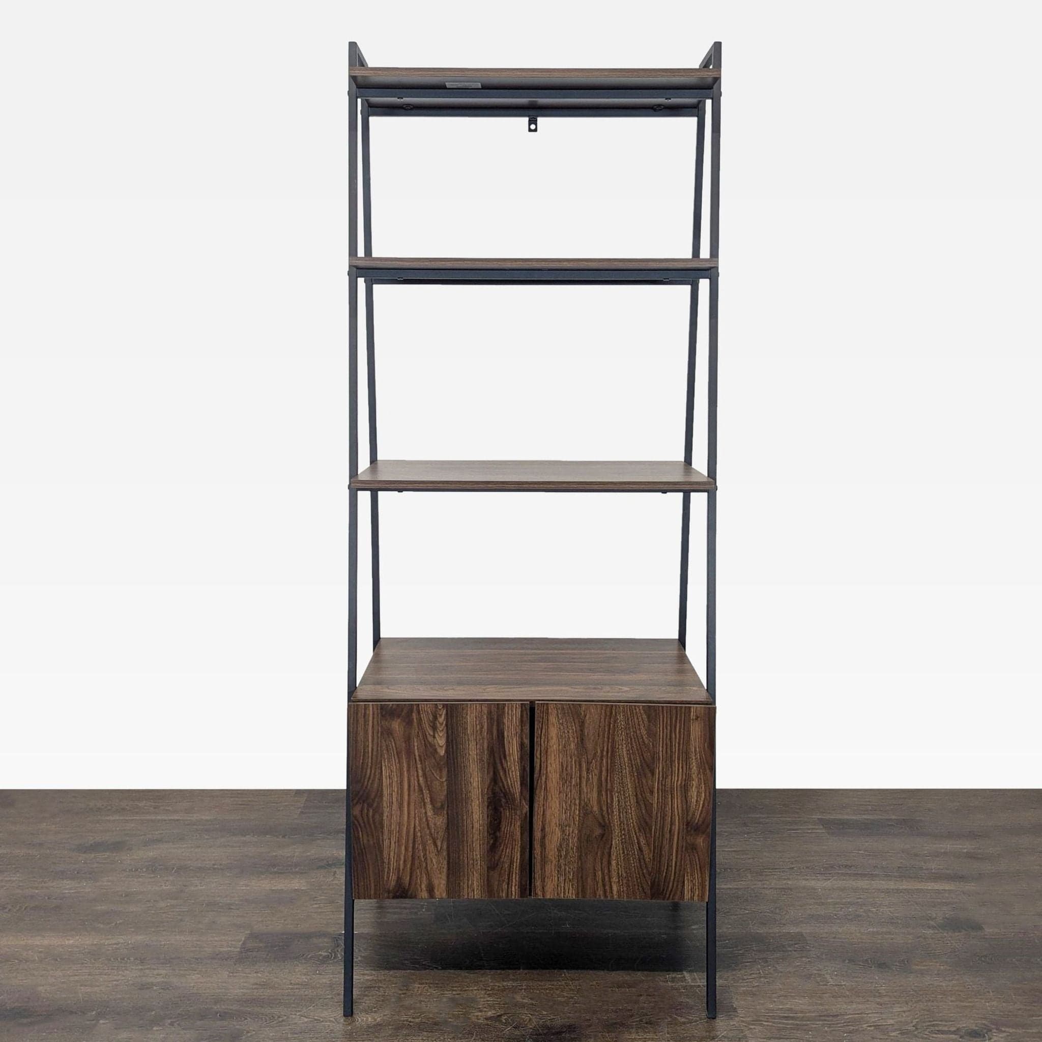 Walker Edison Industrial Ladder Bookshelf with Drawer Storage - Thumbnail 9