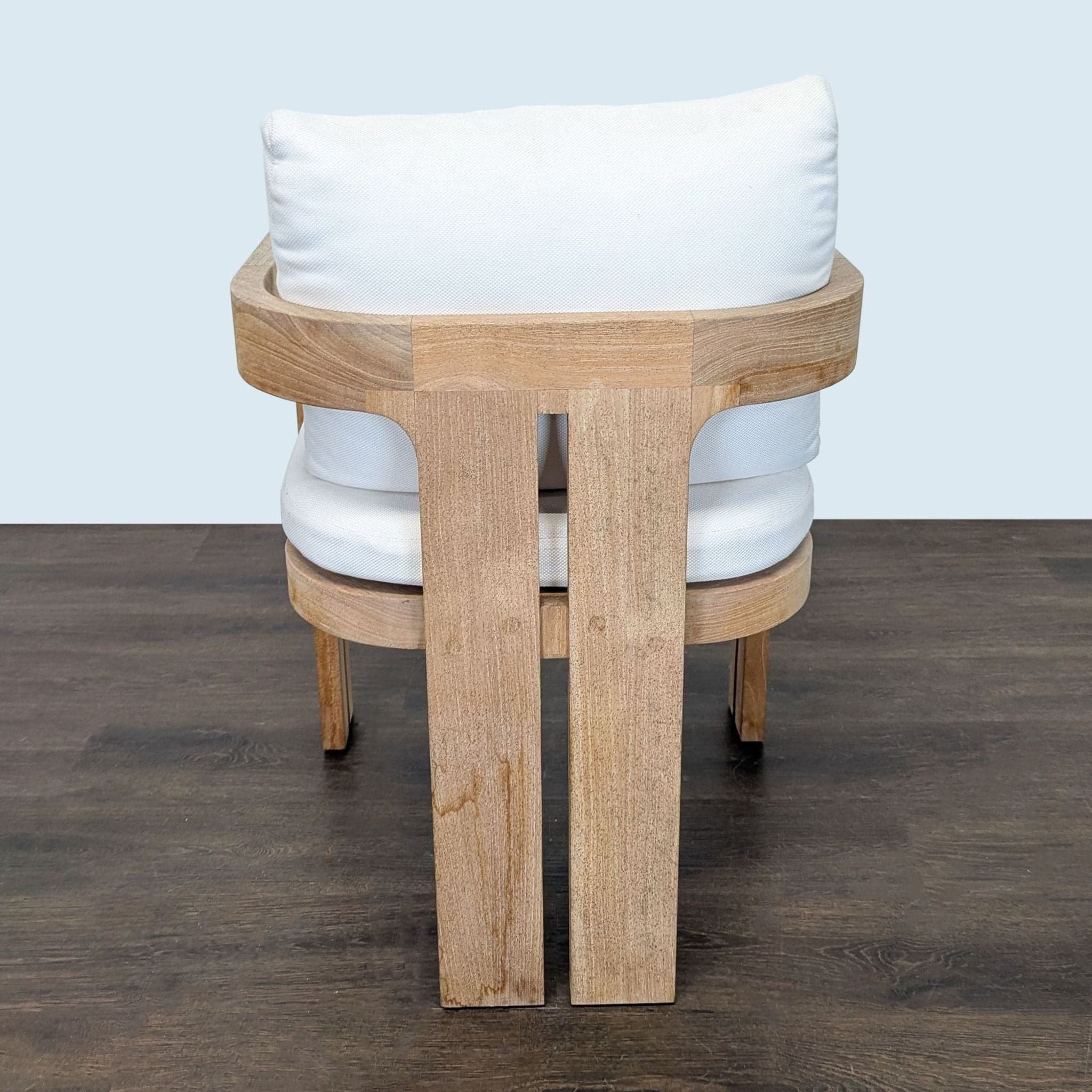 Restoration Hardware Matira Teak Armchair with White Cushions - Thumbnail 4