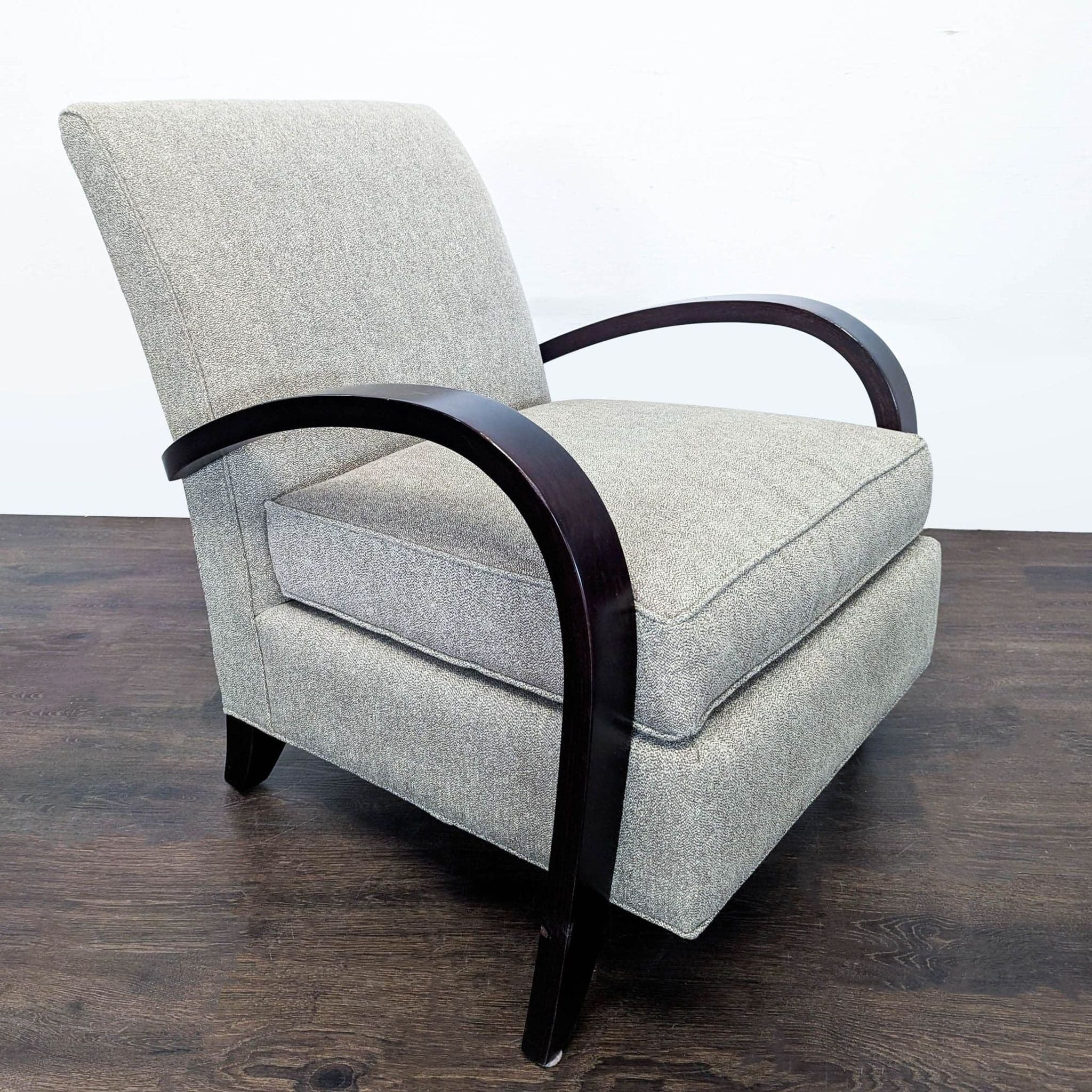 Room & Board Sloan Modern Lounge Chair with Curved Wood Arms - Thumbnail 3