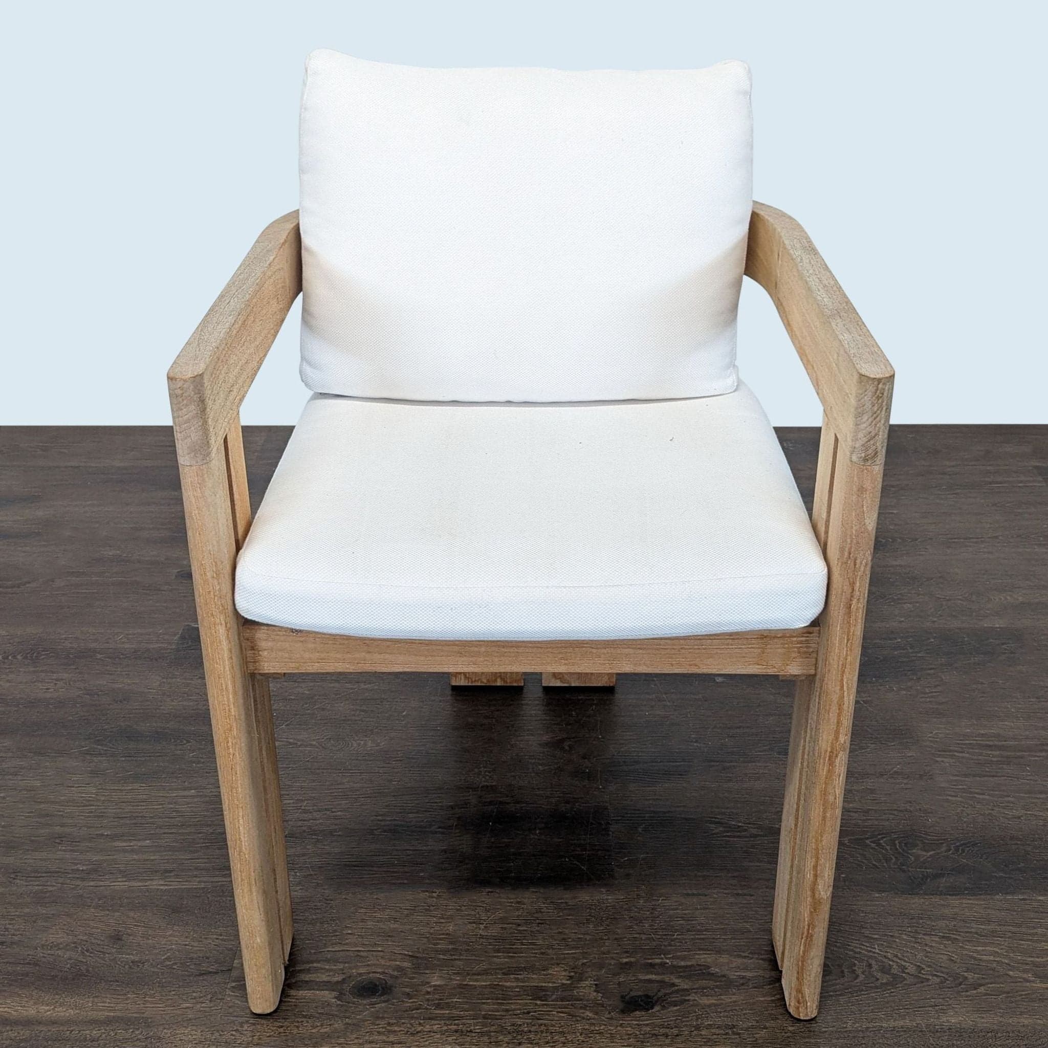 Restoration Hardware Matira Teak Armchair with White Cushions - Thumbnail 10