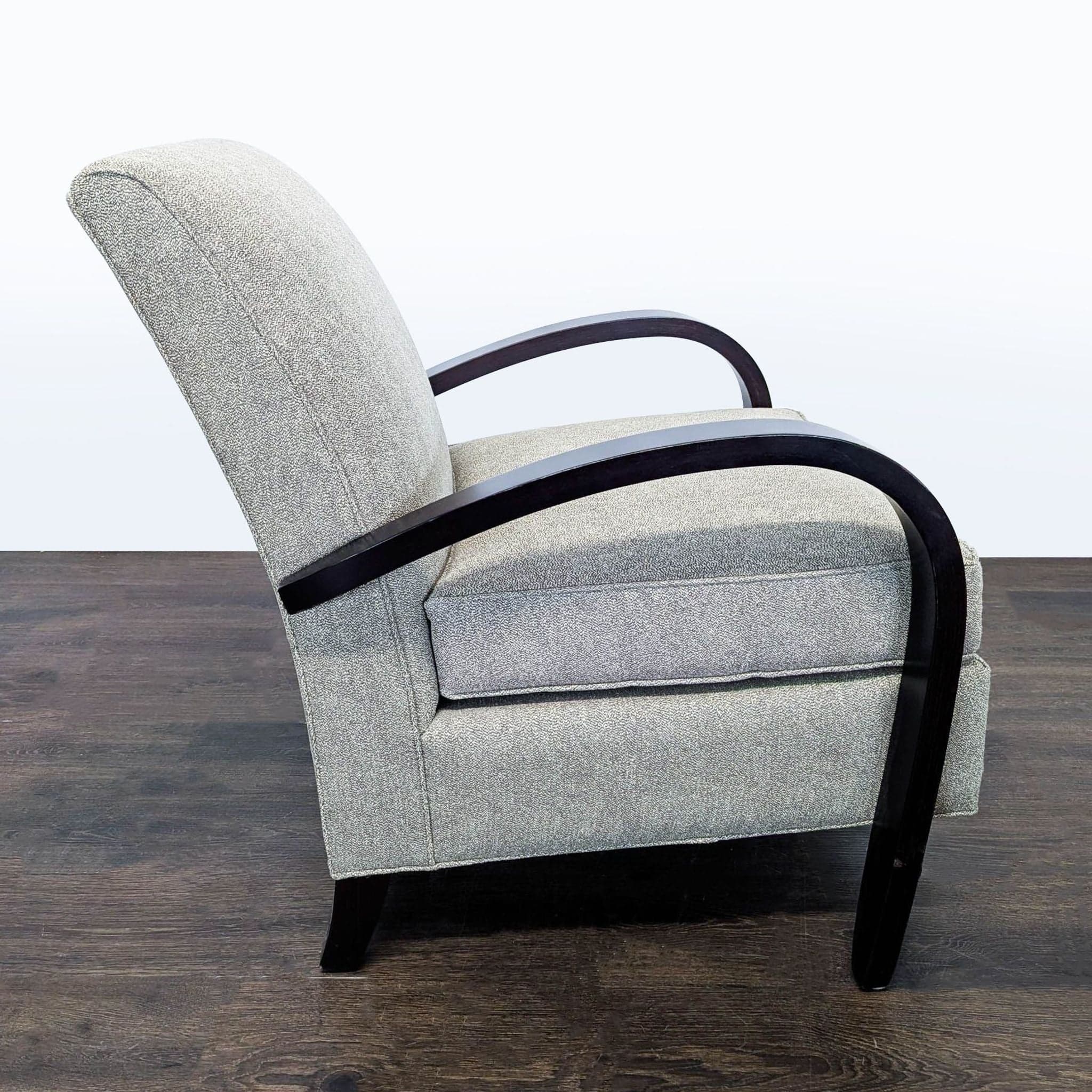 Room & Board Sloan Modern Lounge Chair with Curved Wood Arms - Thumbnail 4