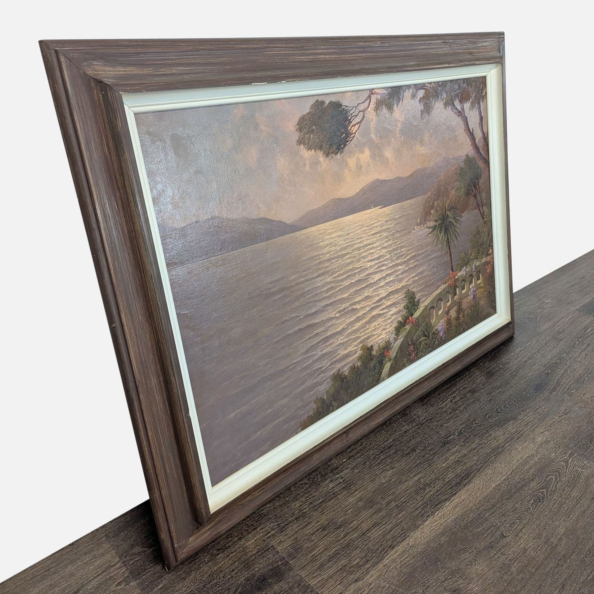 Vintage Mediterranean Coastal Sunset Oil Painting Signed J. Andre - Thumbnail 5