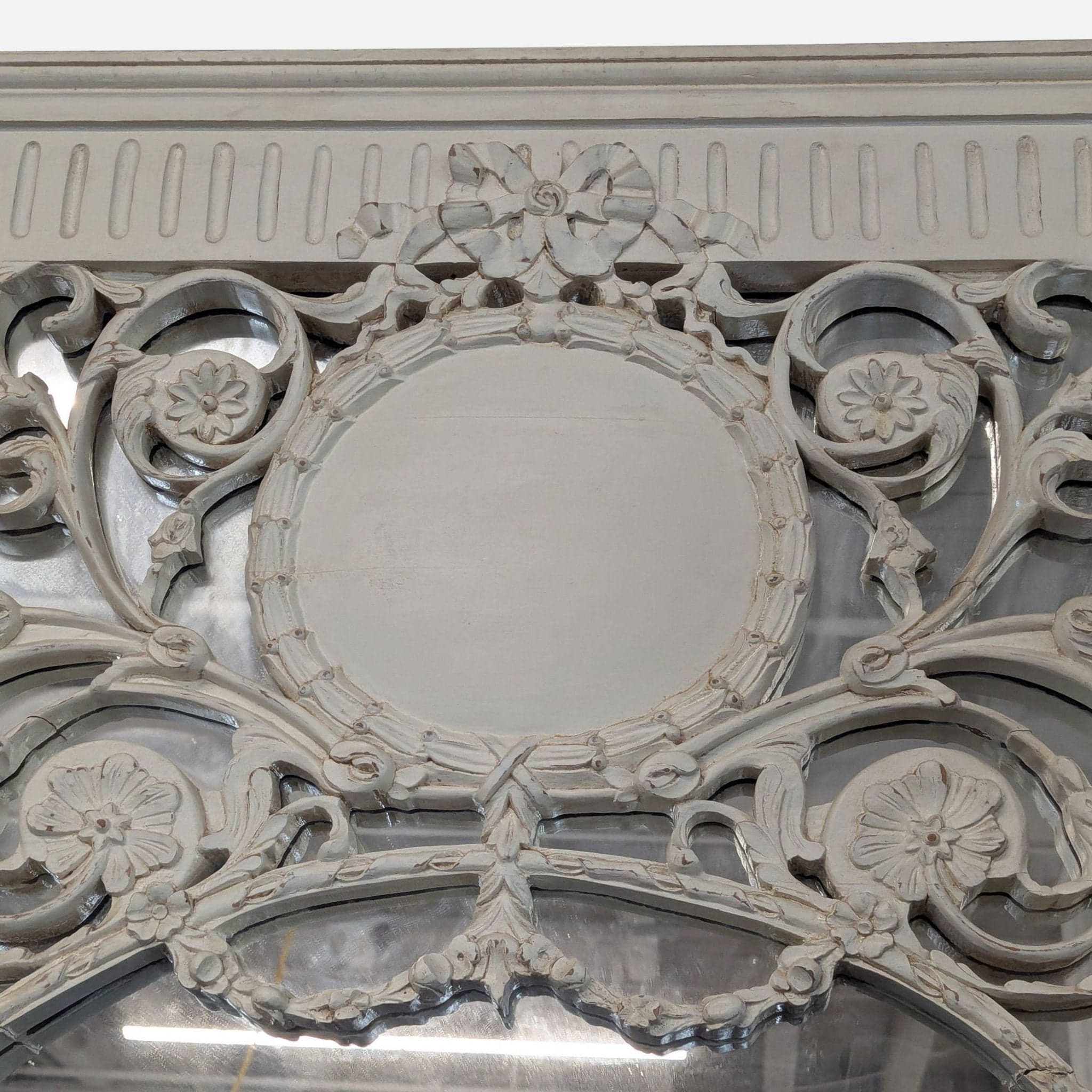 Monumental European Antique Carved Mirror - Thumbnail 7