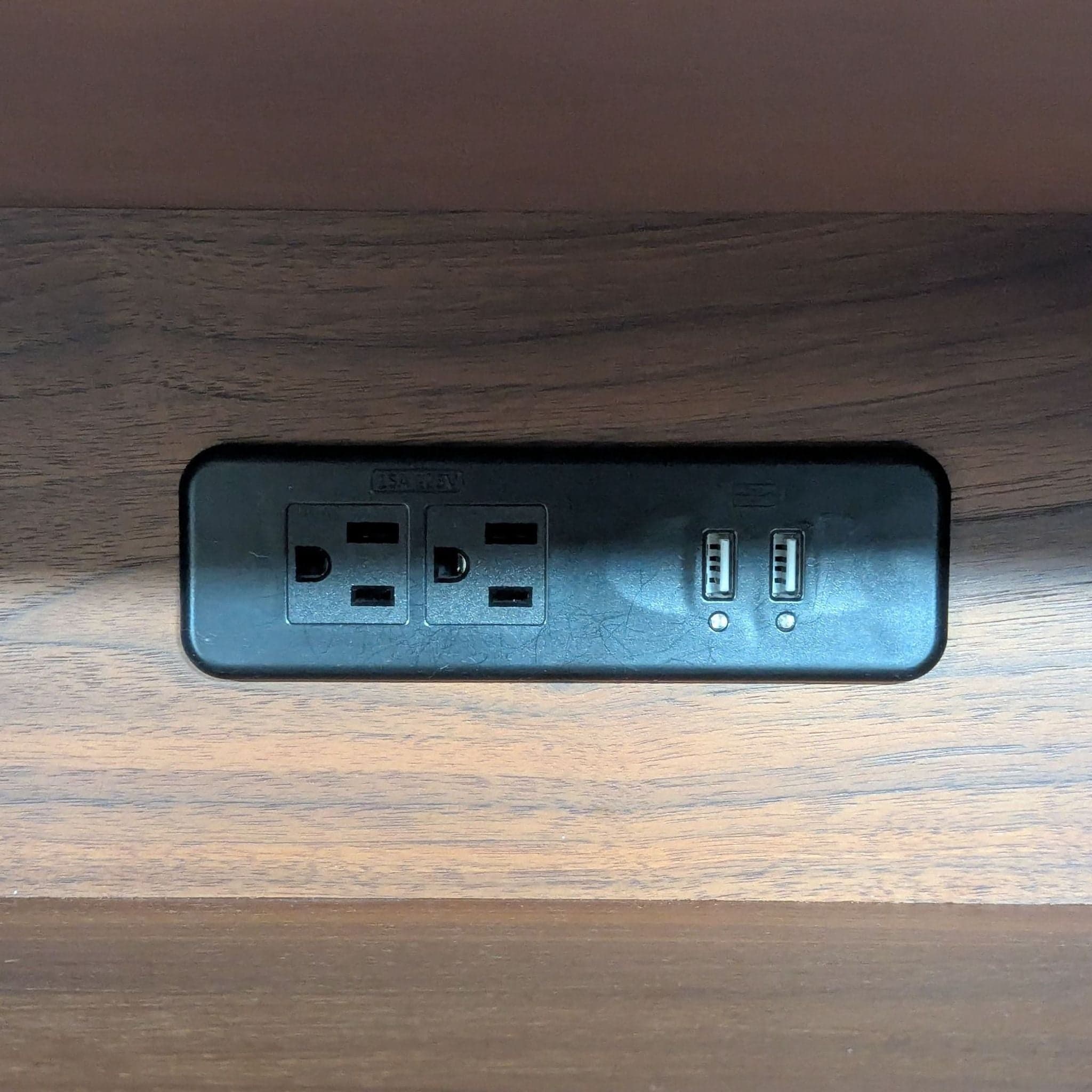 Crate & Barrel Tate Mid-Century Modern Two Drawer Nightstand with Charging Station - Thumbnail 3