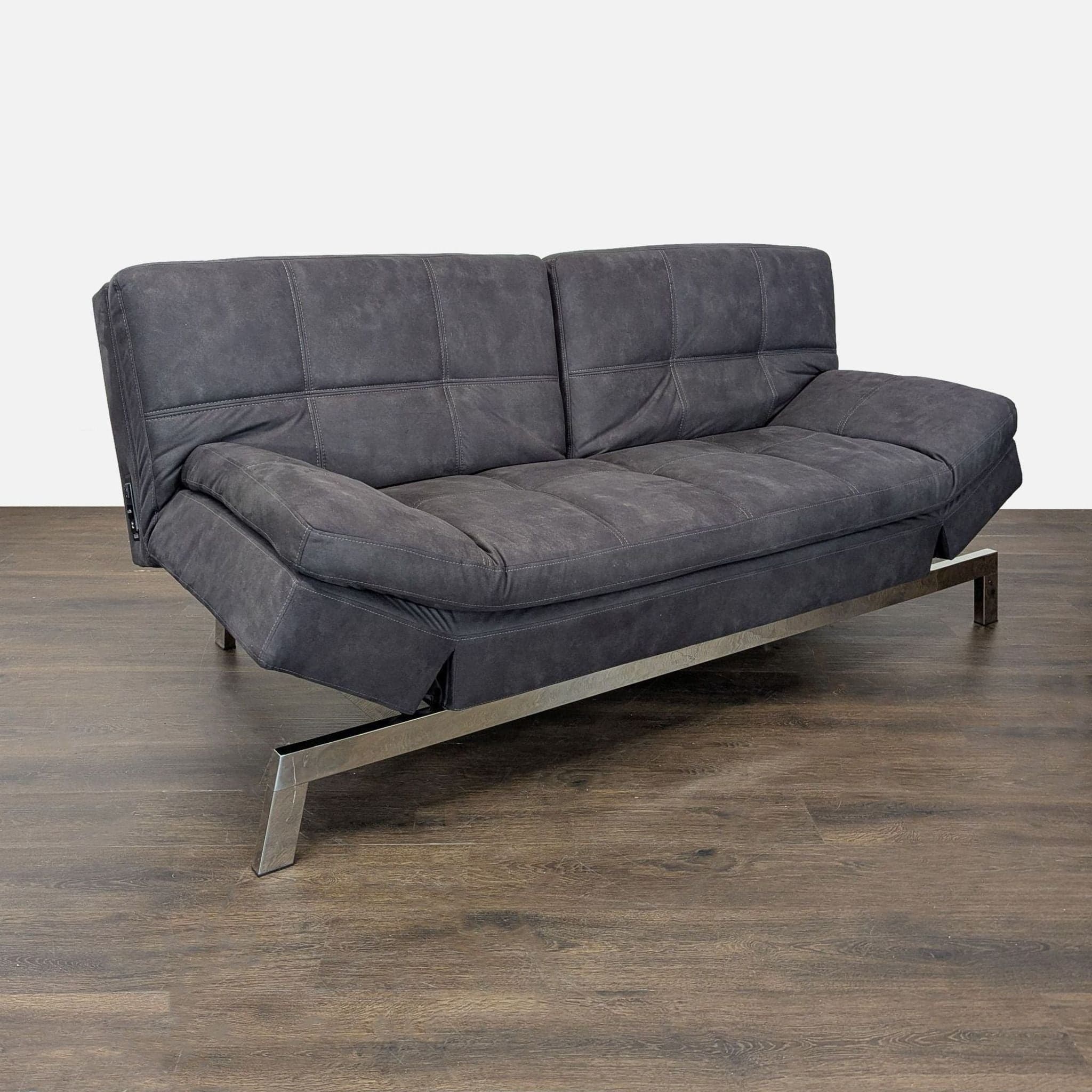 Coddle Sleeper Sofa - Modern Dark Grey Convertible Couch Bed - Thumbnail 3