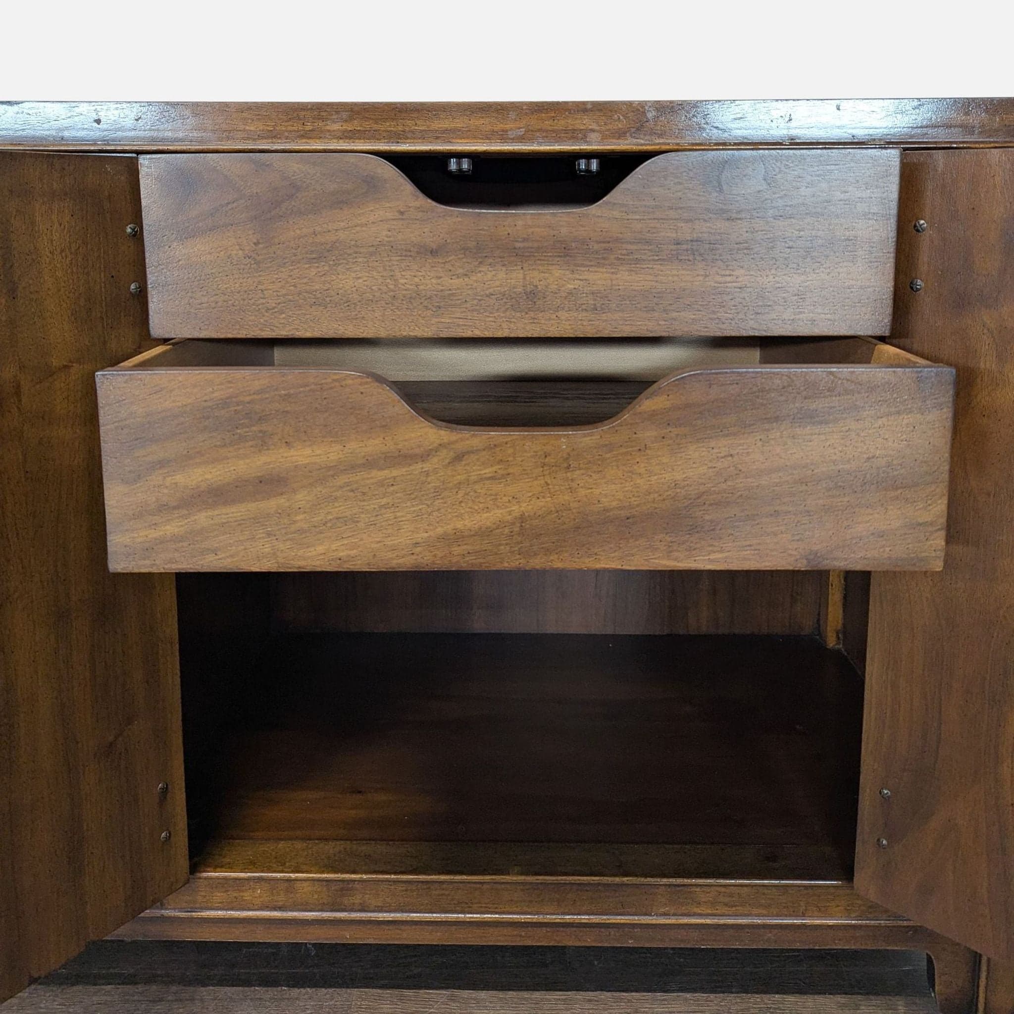 Drexel Heritage Dynasty Burl Walnut Asian-Inspired Credenza - Thumbnail 6