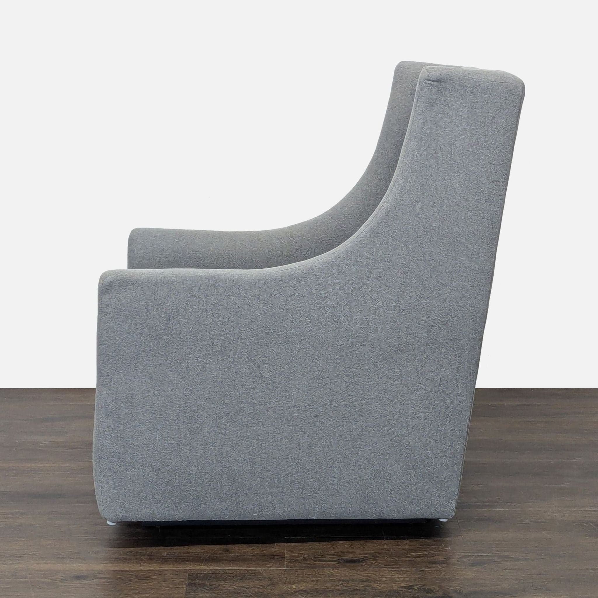 West Elm Modern Gray Rocking Lounge Chair - Thumbnail 7