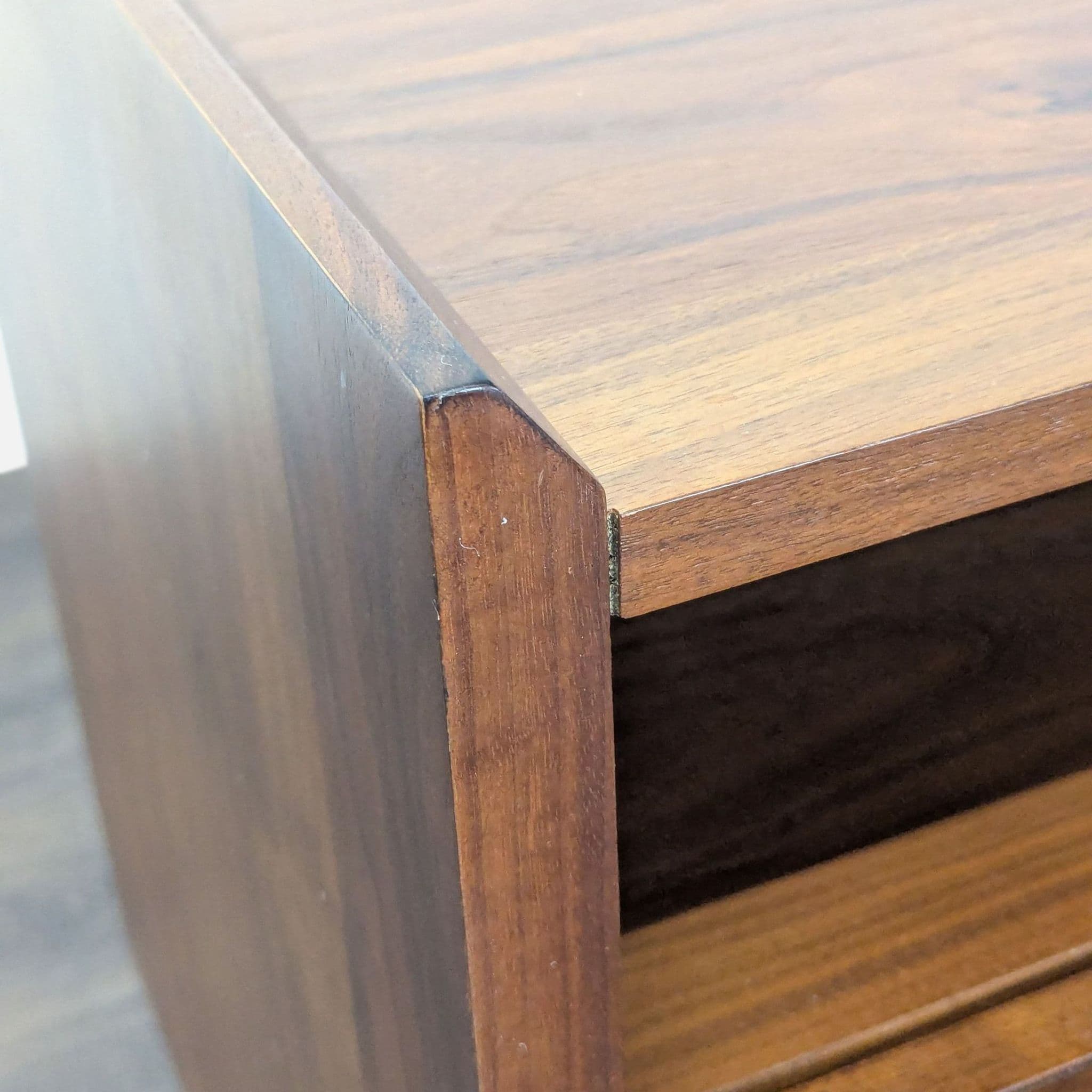 Crate & Barrel Tate Mid-Century Modern Two Drawer Nightstand with Charging Station - Thumbnail 4