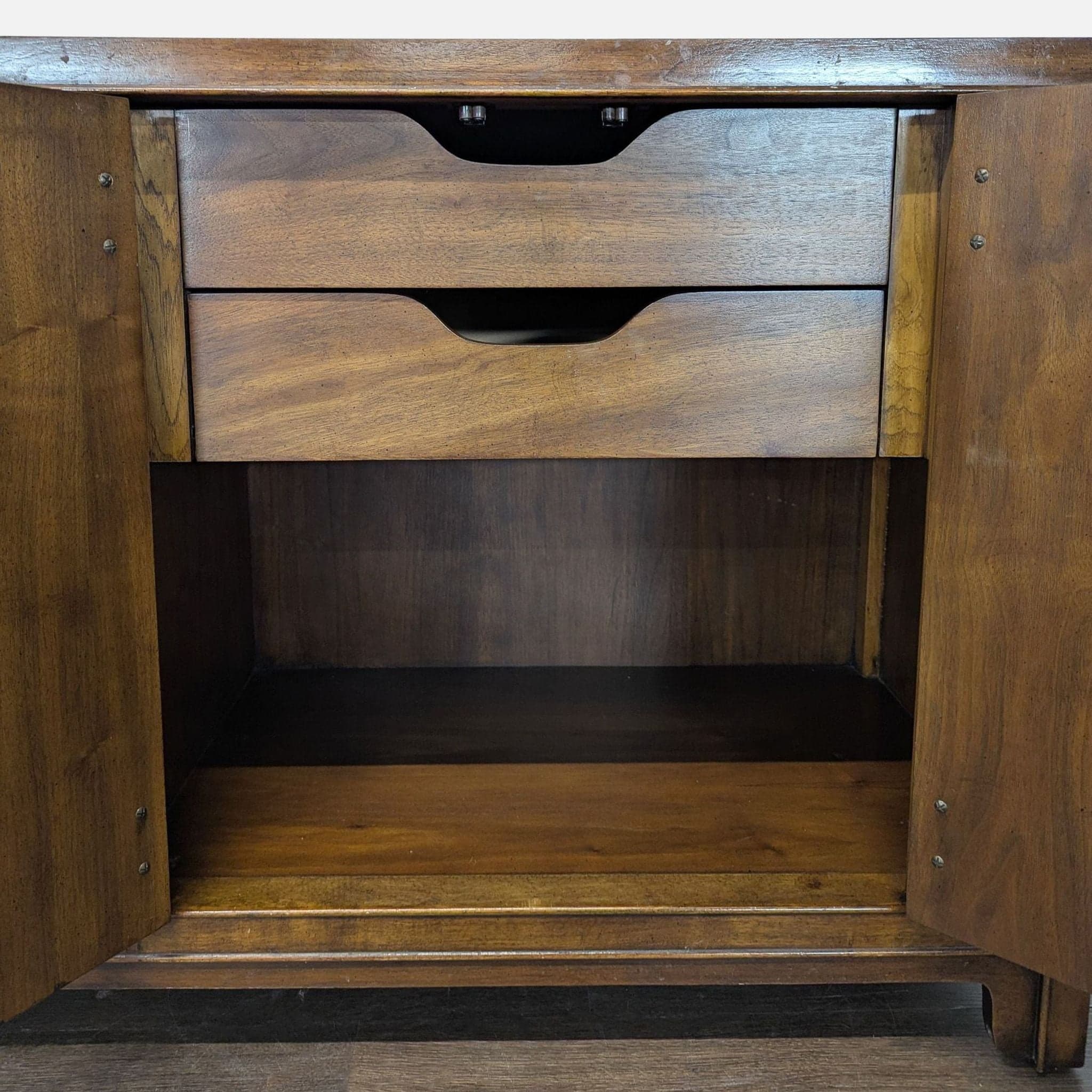 Drexel Heritage Dynasty Burl Walnut Asian-Inspired Credenza - Thumbnail 5
