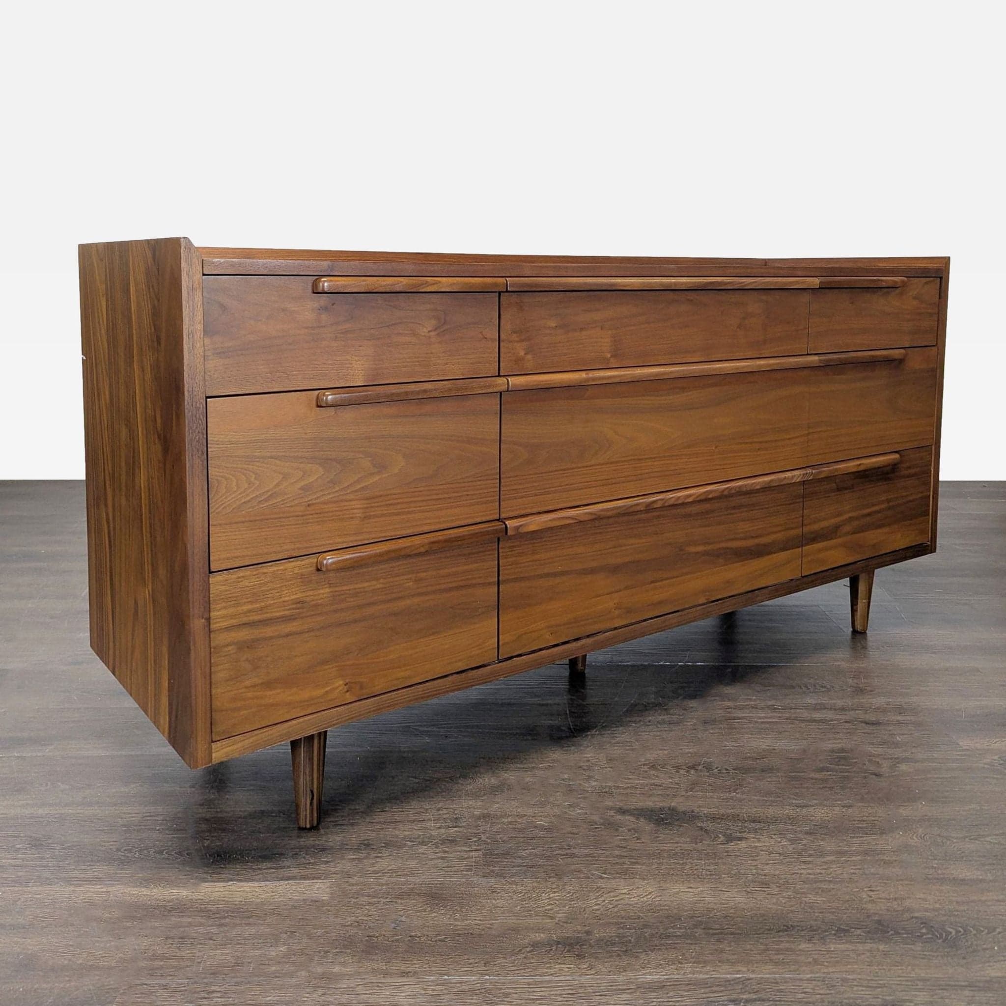 Crate & Barrel Tate Mid-Century Modern 9-Drawer Dresser in Walnut Finish - Thumbnail 3