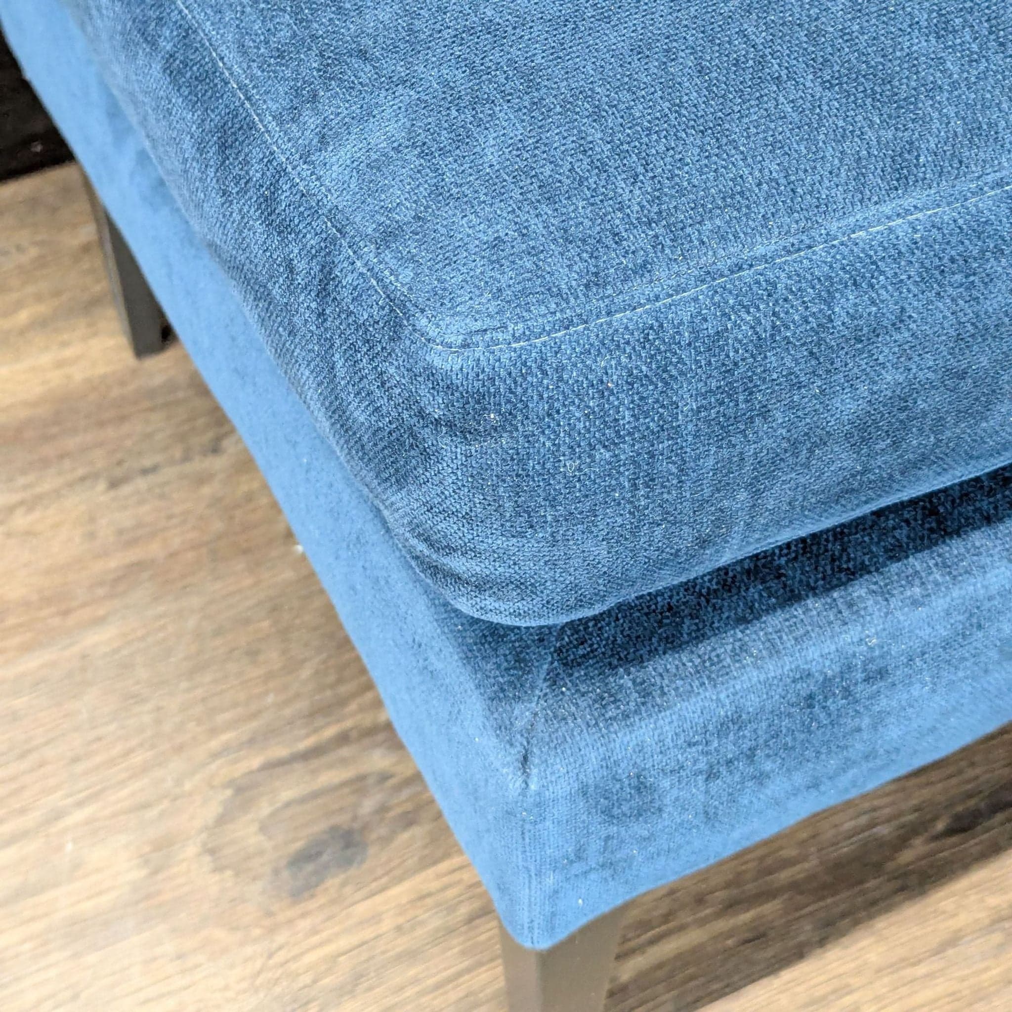 West Elm Blue Sectional Sofa with Right Chaise - Thumbnail 3