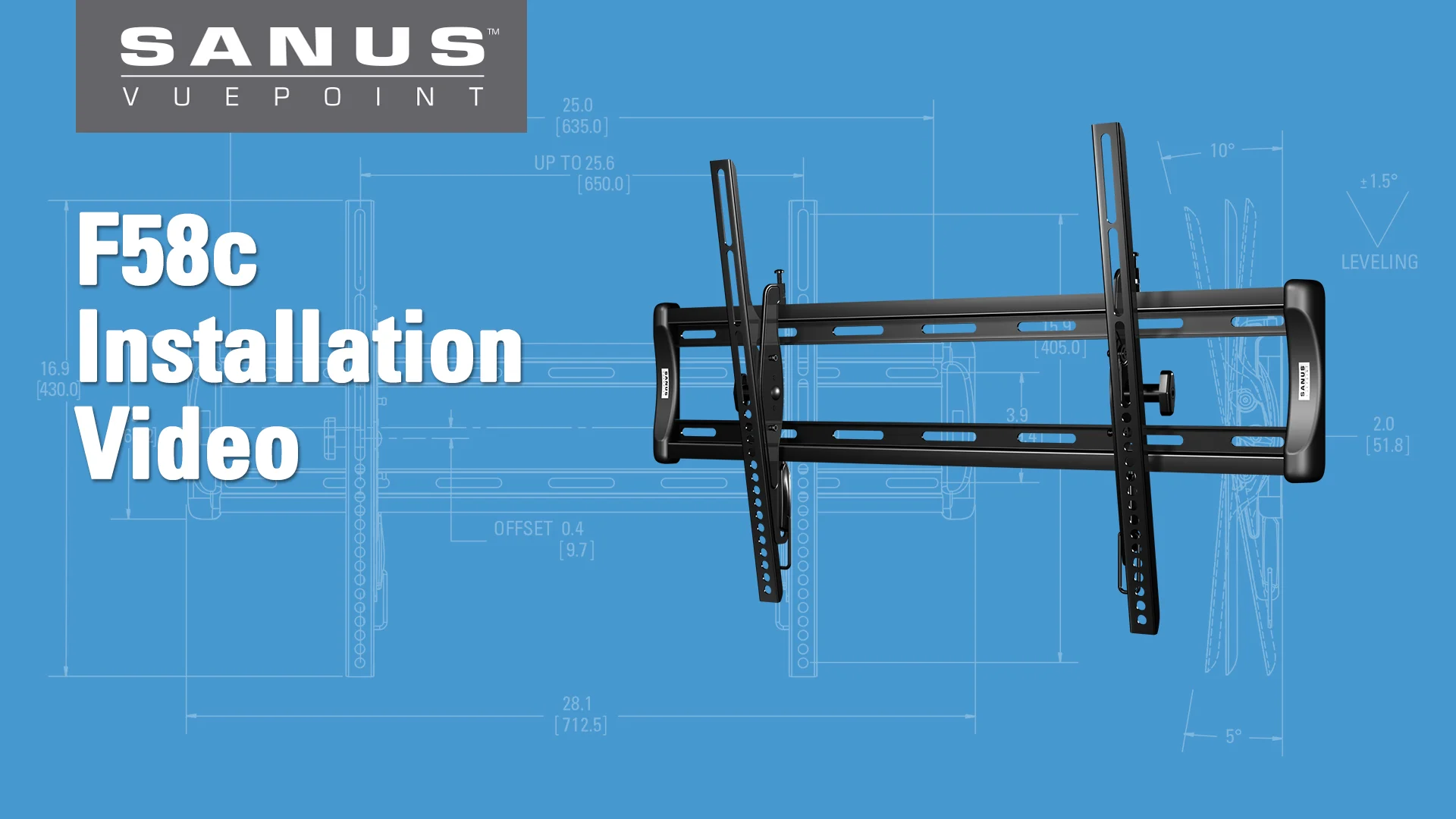 SANUS VuePoint F58c Tilting Wall Mount for 47 -80  TVs - Thumbnail 6
