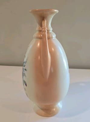 Antique Victoria Austria Yellow Floral Vase 13.5" c. 1904 - 1918 - Thumbnail 2